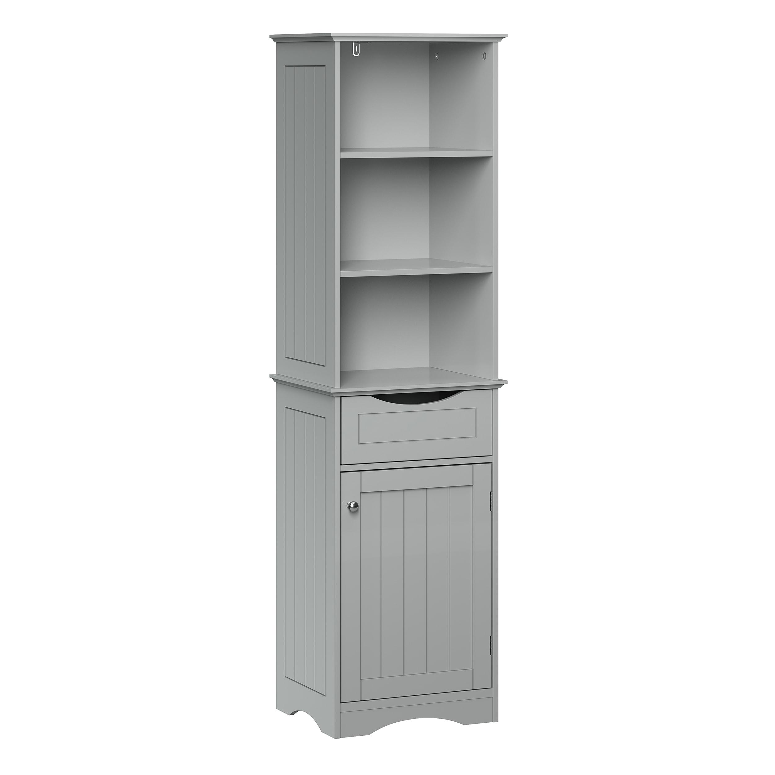 RiverRidge Home RiverRidge Ashland Tall Bathroom Storage Linen Cabinet and Organizer with Drawer and Shelves