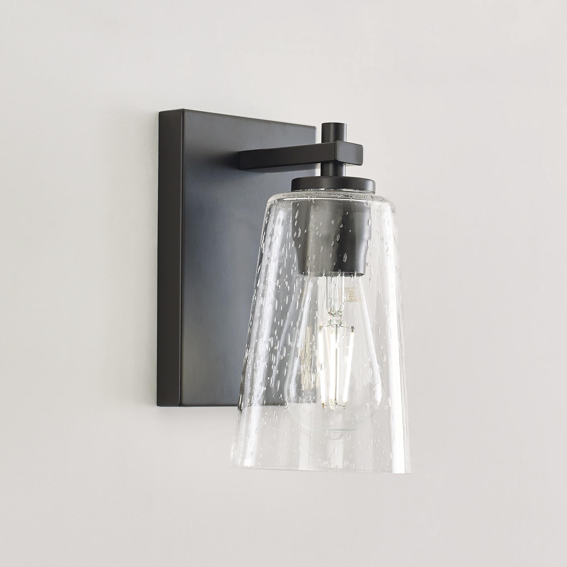 Mercer Seeded Glass 1-Light Sconce in Oil Rubbed Bronze
