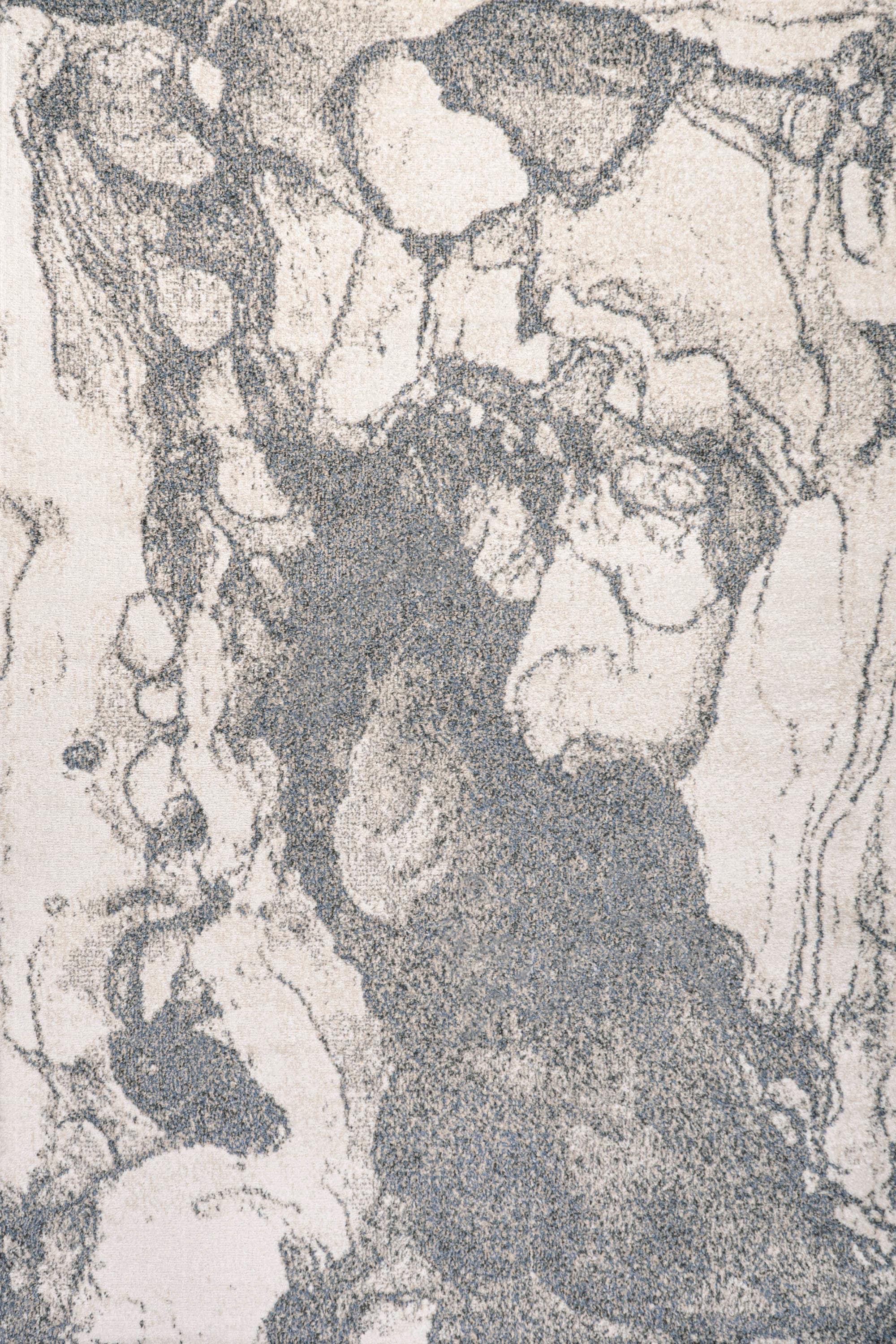5' x 8' Marmo Abstract Marbled Modern Area Rug, Gray/Cream - JONATHAN Y