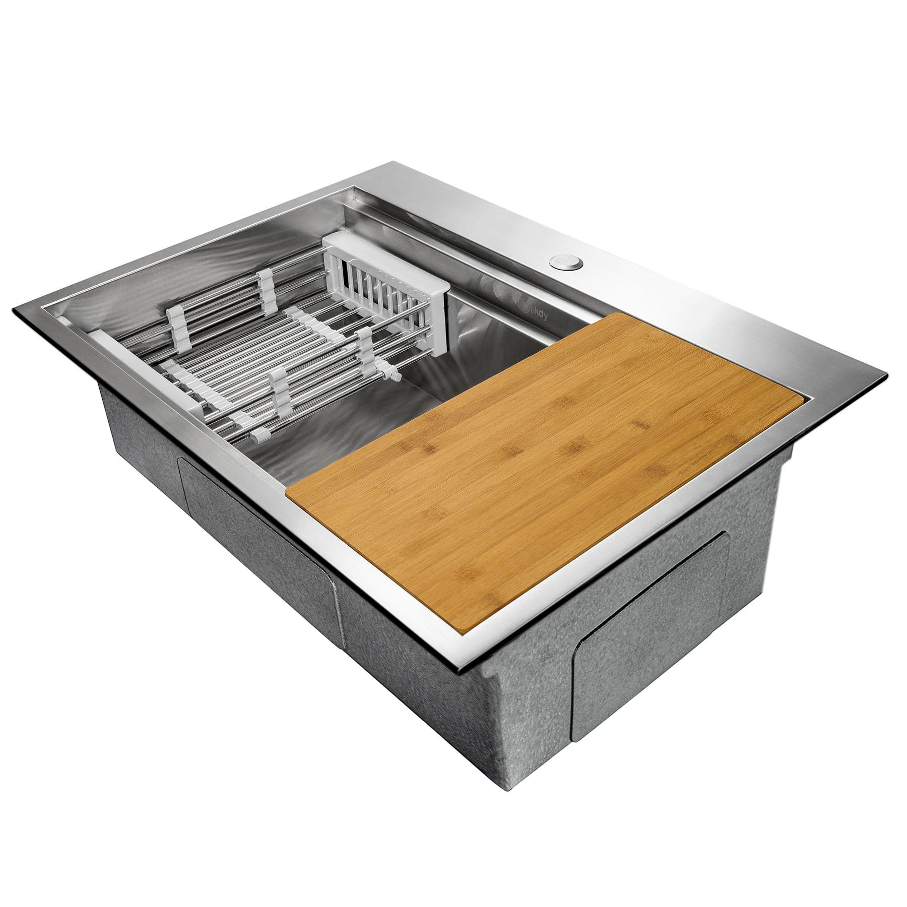 Topmount 30" L x 22" W Drop-In Kitchen Sink with Faucet and Basket Strainer