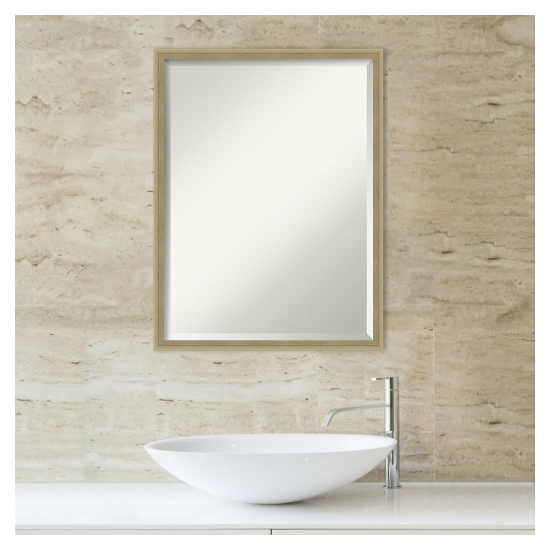 Elegant Bronze & Gold Wood Bathroom Vanity Mirror 19x25