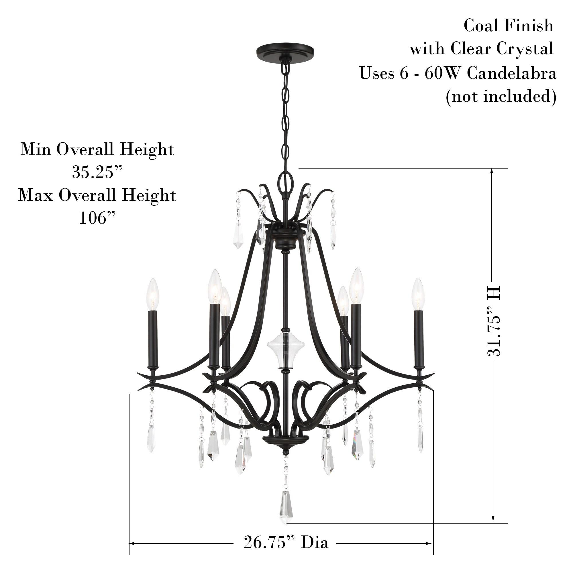 4446-66A-Minka Lavery-Laurel Estate - 6 Light Chandelier-31.75 Inches Tall and 26.75 Inches Wide-Coal Finish    -Traditional Installation