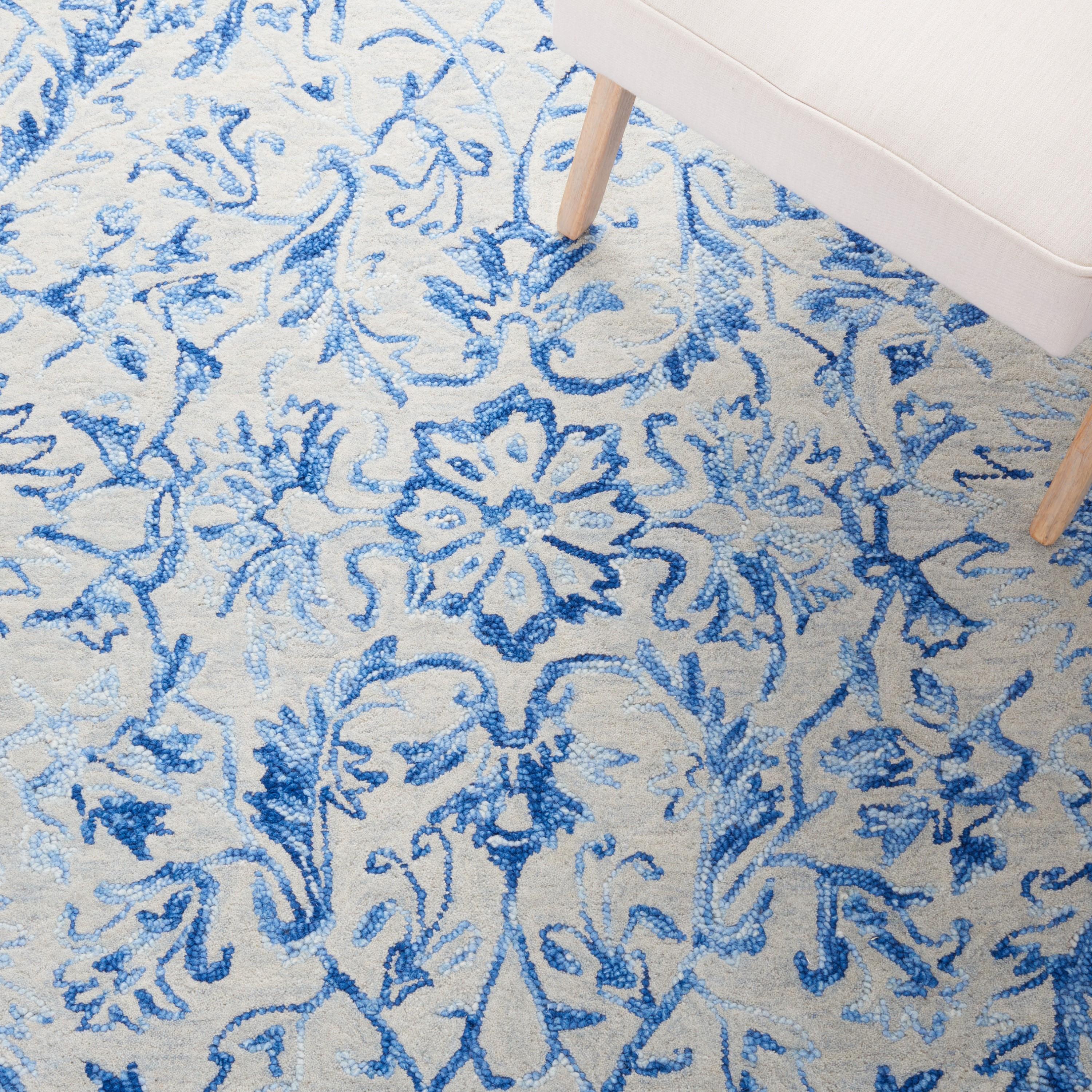 Metro MET255 Hand Tufted Area Rug - Blue/Beige - 6'x6' - Safavieh..