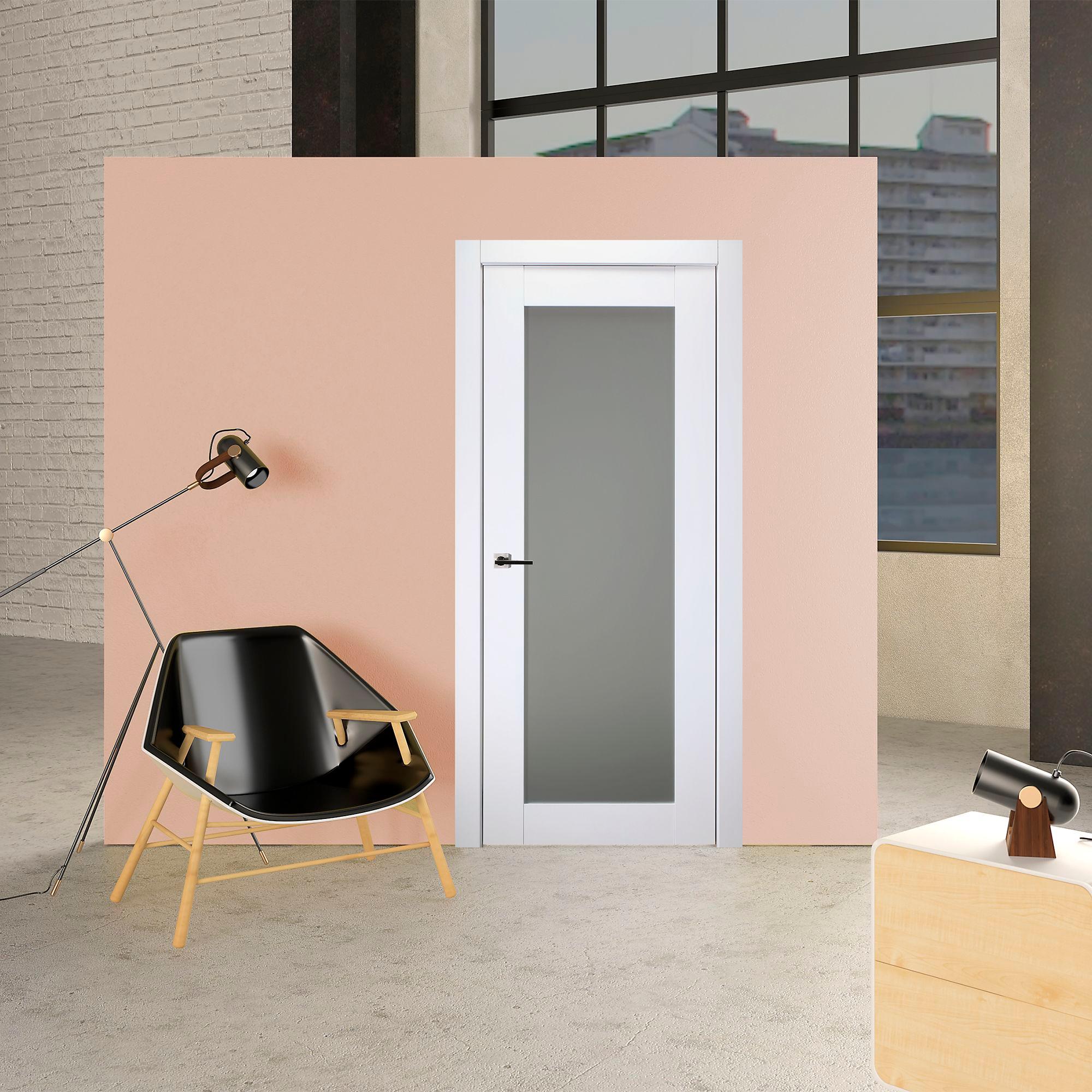 Belldinni Smart Pro 207 Manufactured Wood and Glass Prefinished Paneled Interior Door Slab