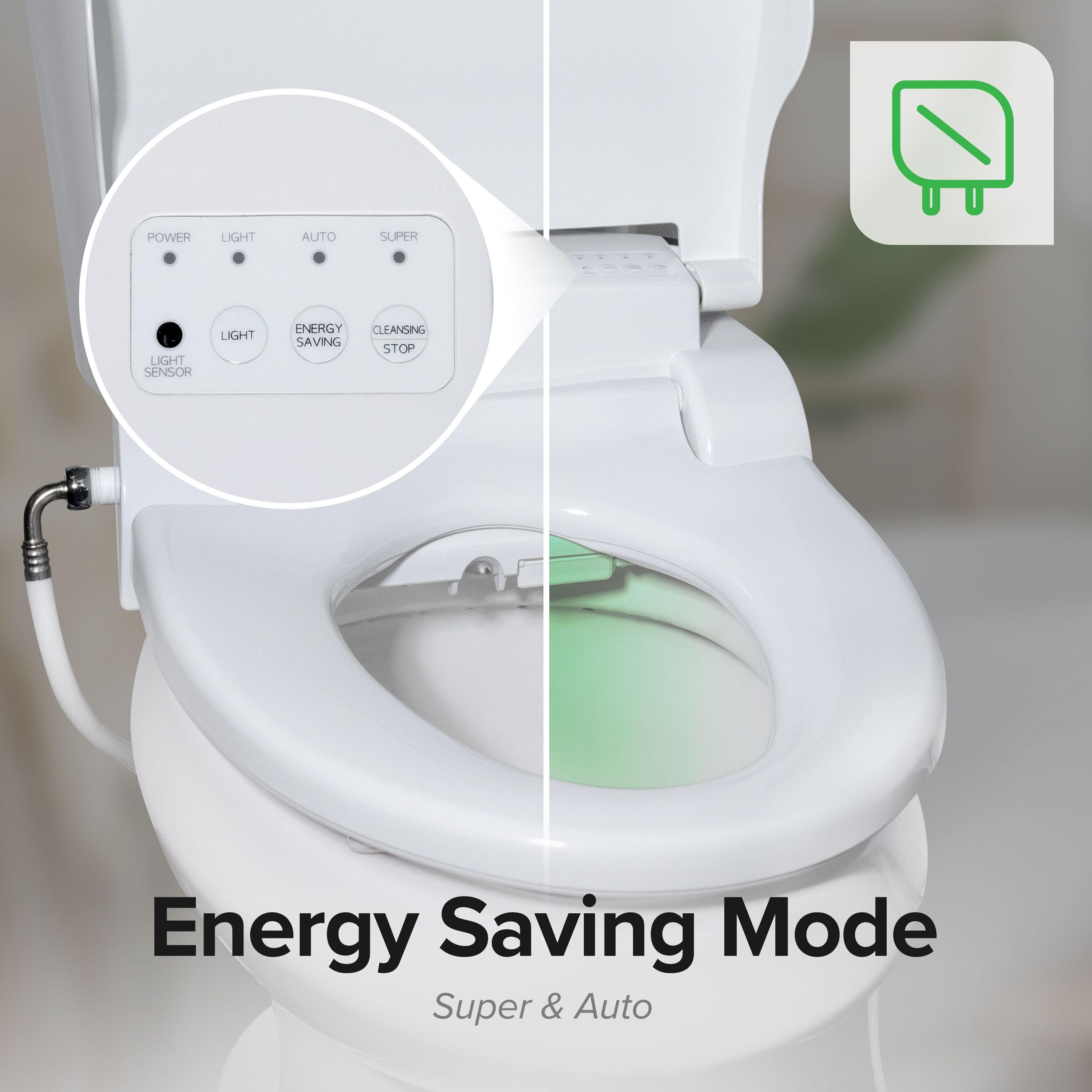SB-2400ER Electric Bidet Toilet Seat for French Curve and Elongated Toilets White - SmartBidet: Heated, Polypropylene with Warmer Function