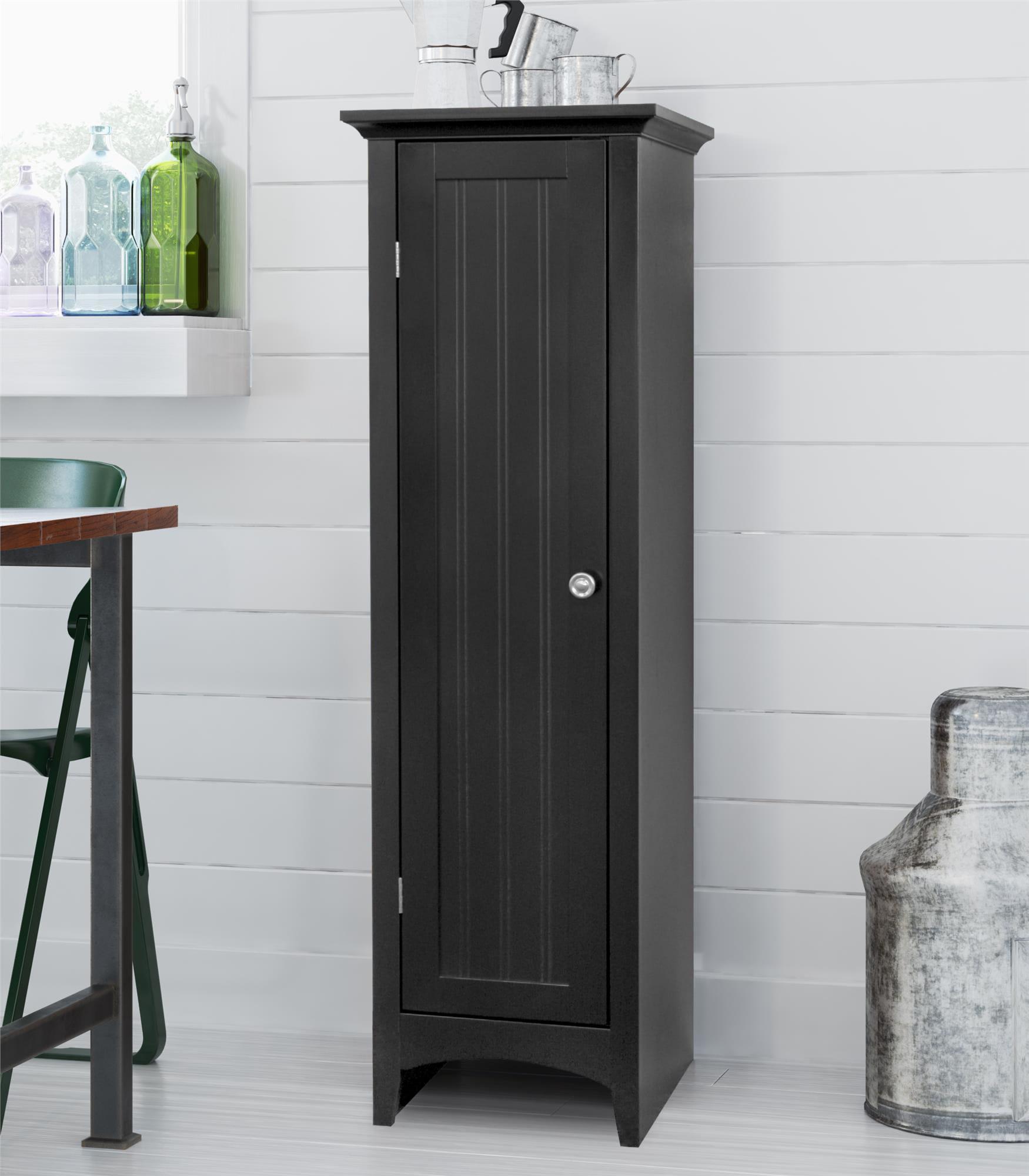 OS Home & Office One Door Kitchen Storage Pantry in Black