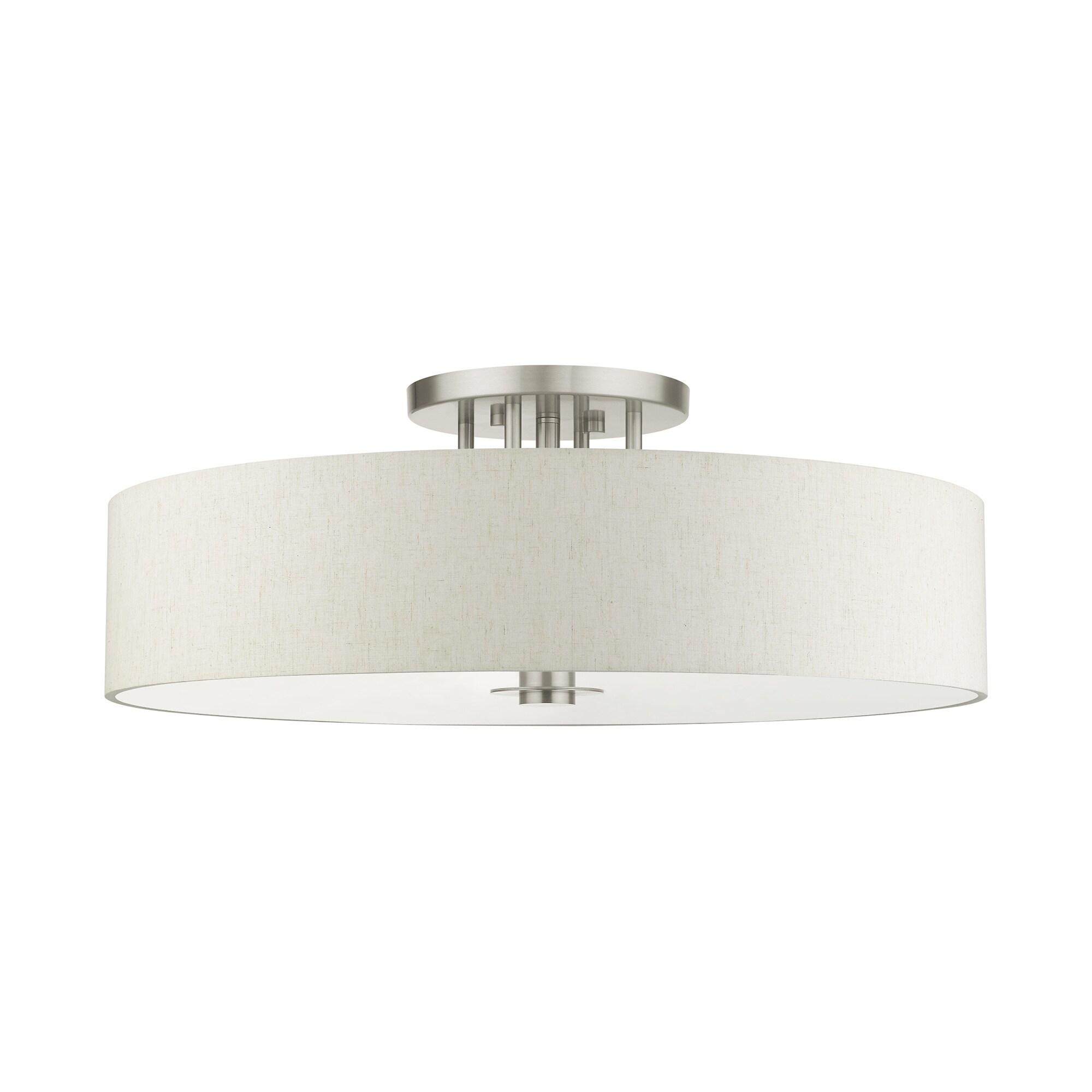 Livex Lighting Meridian 6 - Light Semi-Flush Mount in  Brushed Nickel