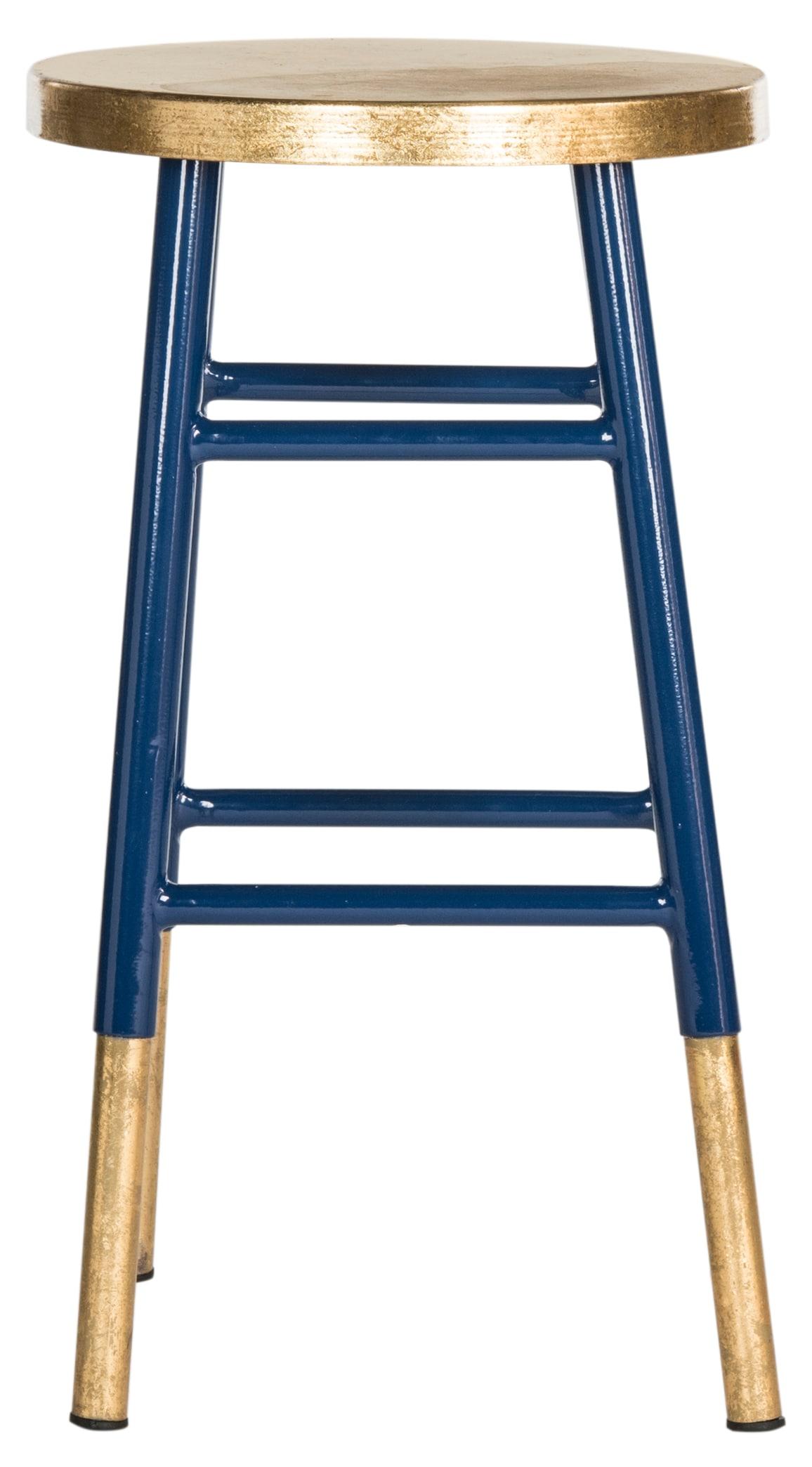 Emery Dipped Gold Leaf Counter Stool - FOX3231 - Navy/Gold - Safavieh Couture