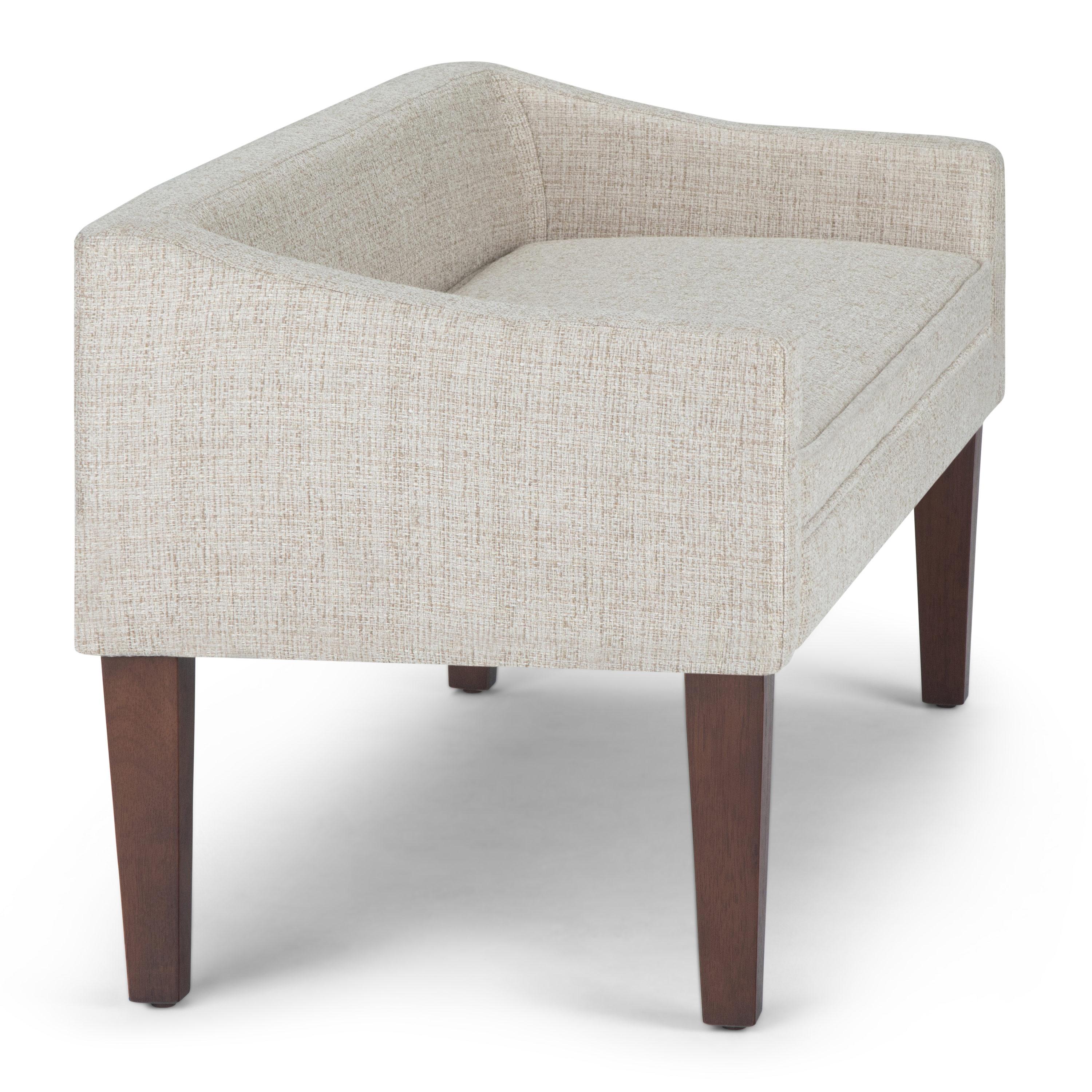 Simpli Home Parris Polyester Upholstered Bench