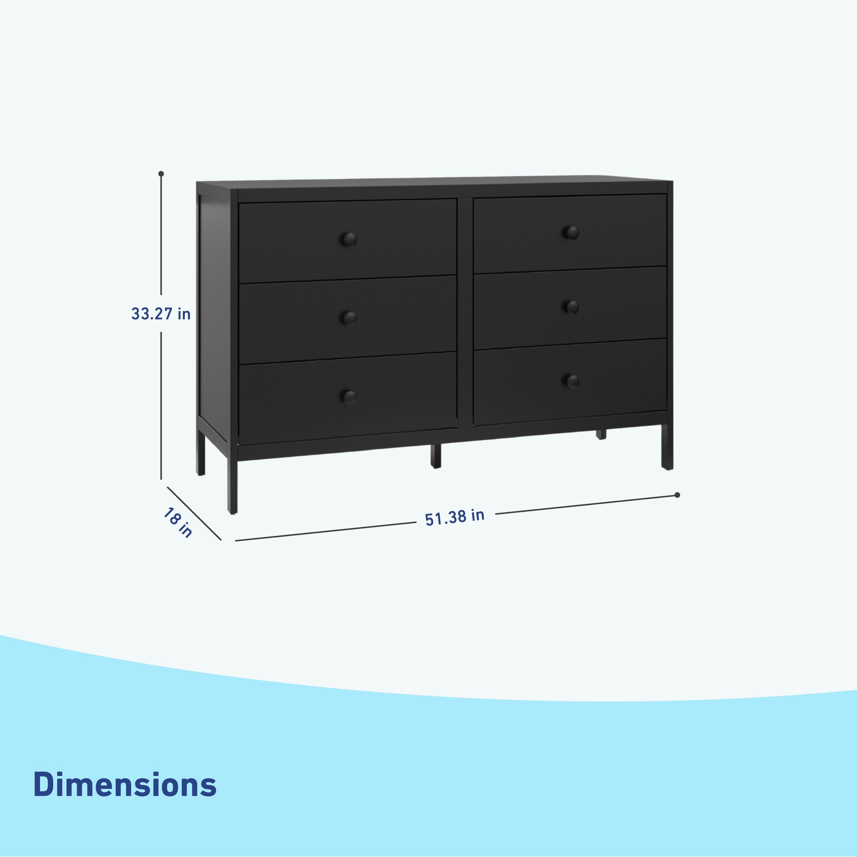 Graco Universal 6-Drawer Double Dresser - Black