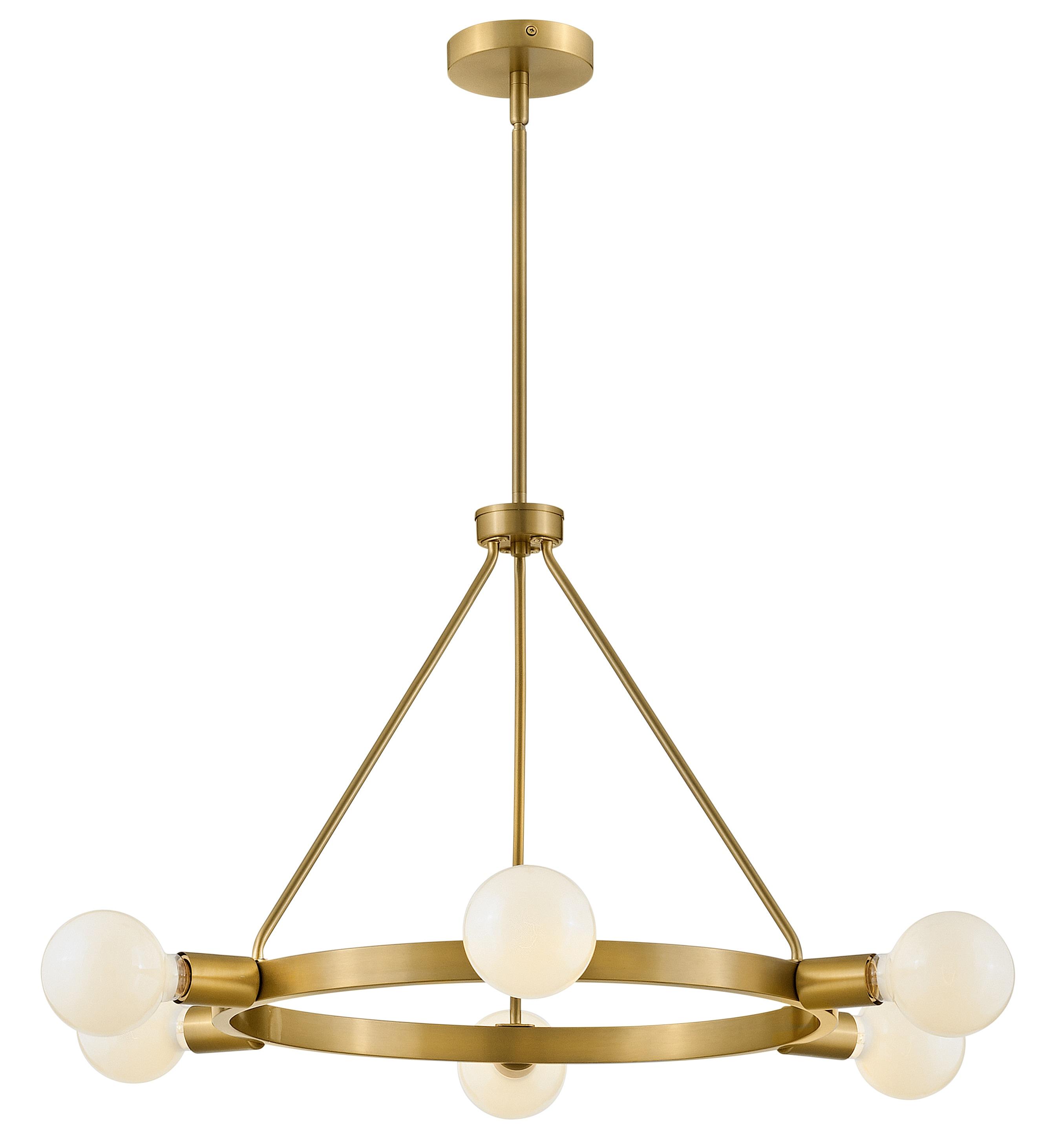 Lark Orla 6 - Light Chandelier in  Lacquered Brass