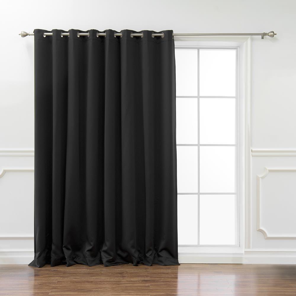 Quality Home Wide Basic Bronze Grommet Blackout Curtain - Black - 80"W X 96"L (Single Panel)