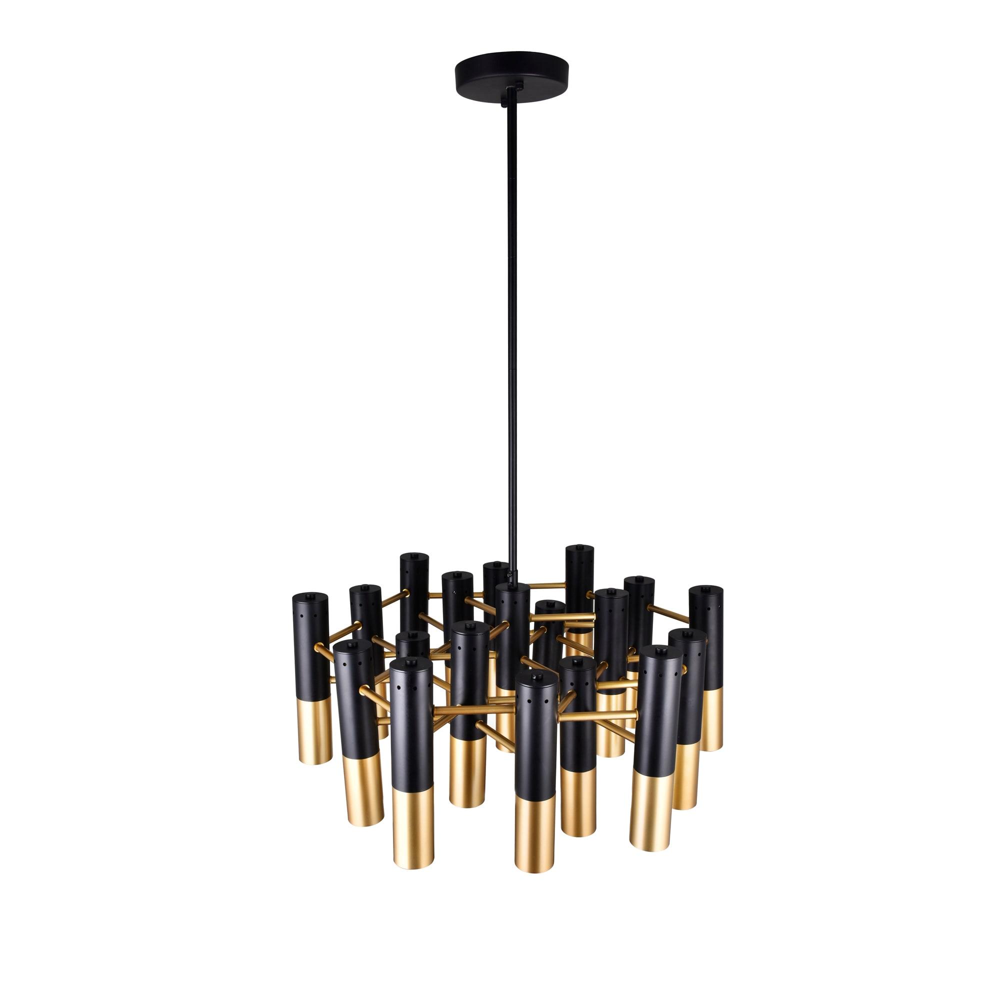 CWI Lighting Anem 19 Light Down Transitional Metal Chandelier in Black/Gold