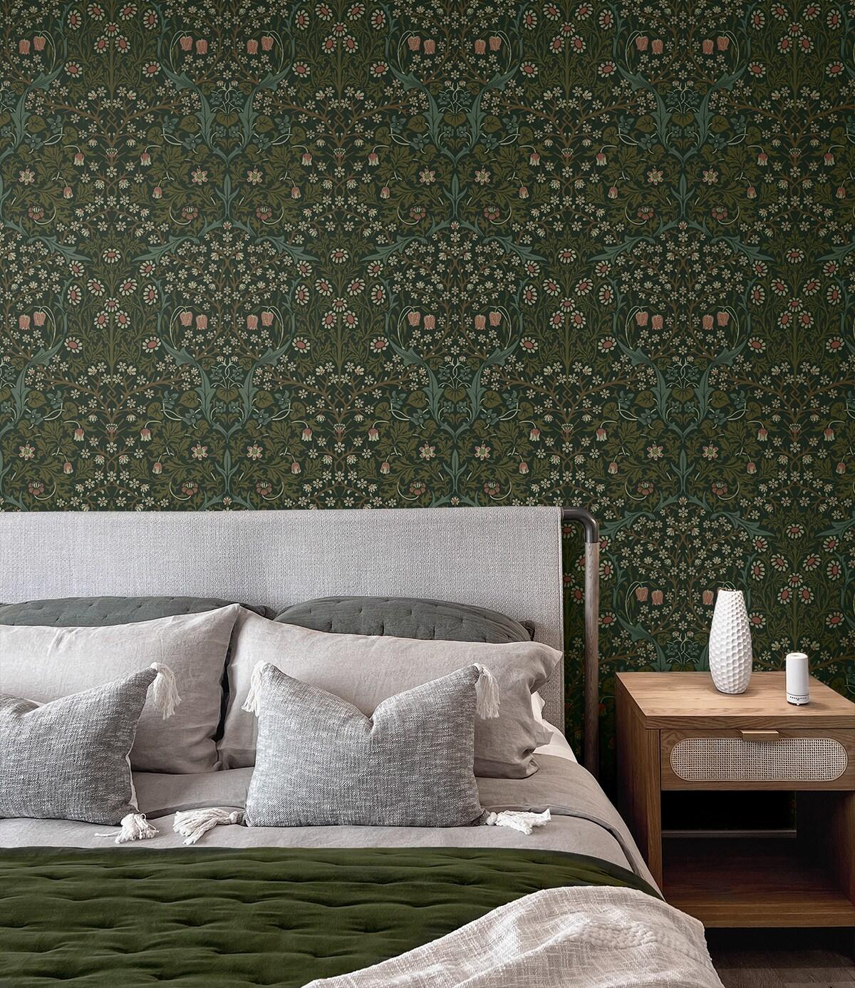 NextWall Greenery Victorian Garden Floral Peel and Stick Wallpaper