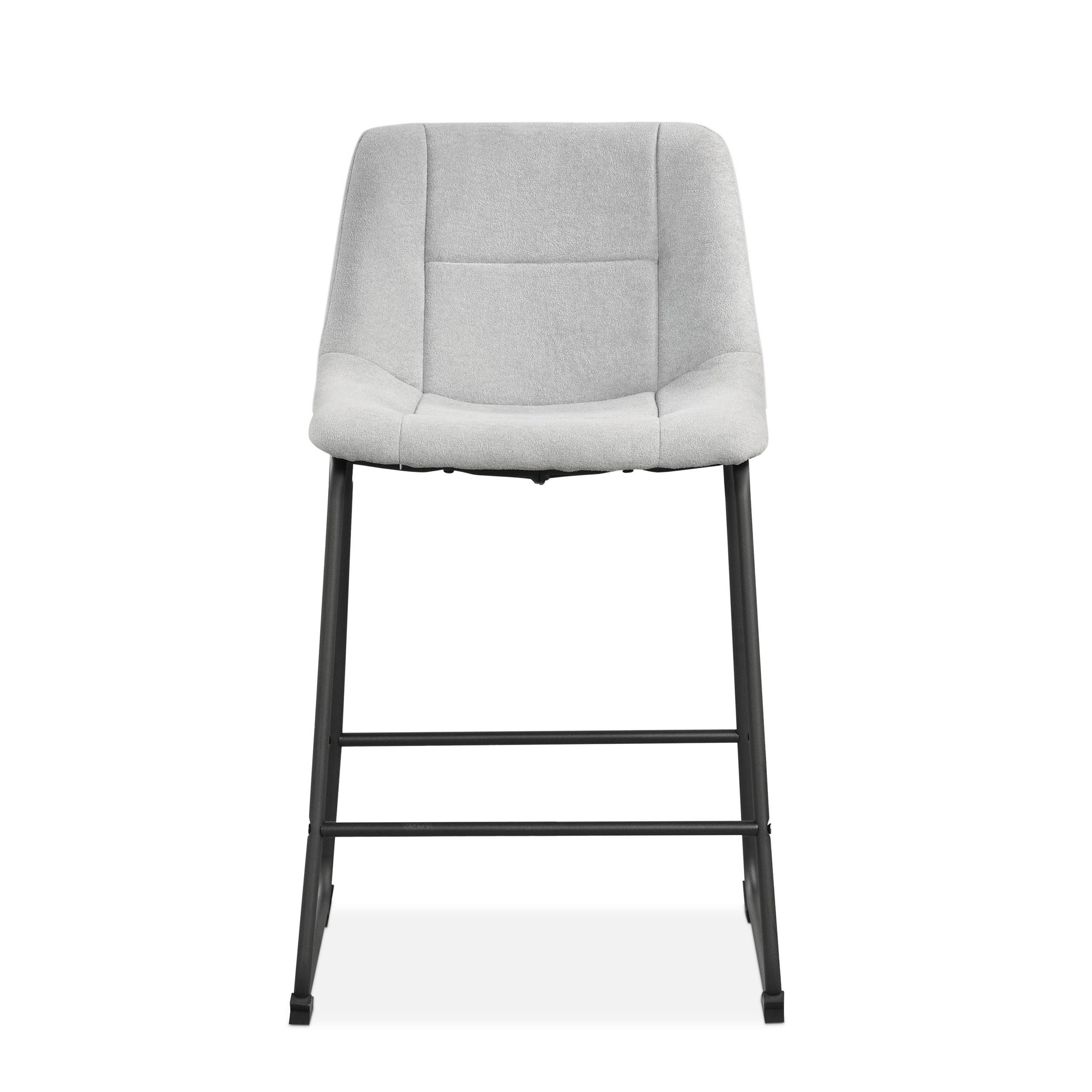 Furniture of America Perri Modern Chenille Counter Height Dining Chairs, Gray (Set of 2)