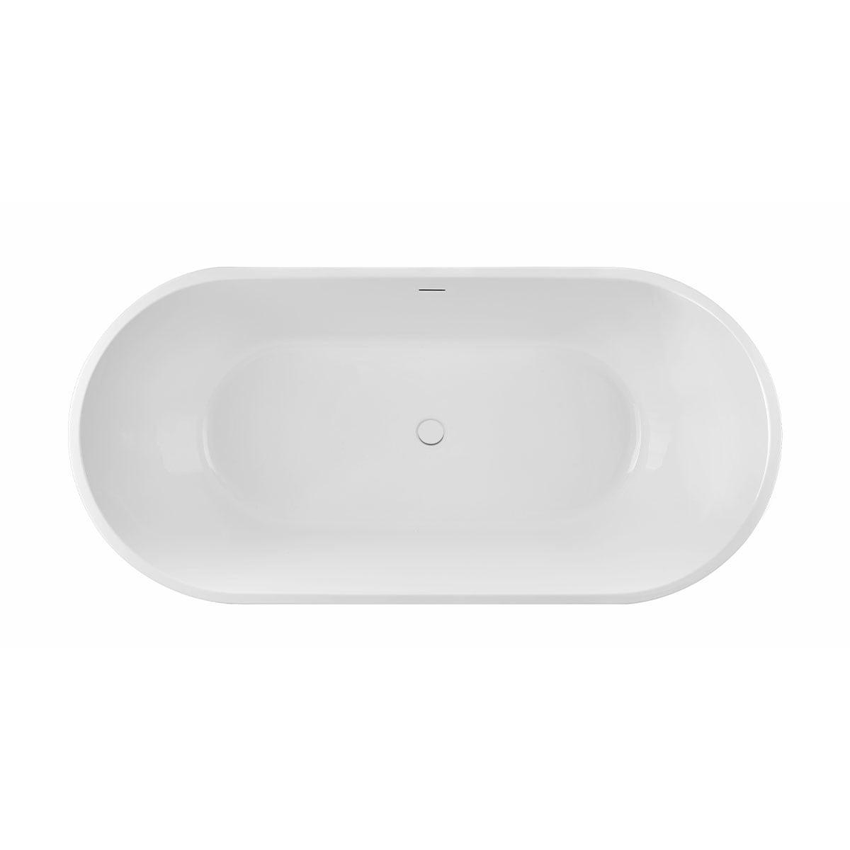 Contemporary-Modern 67'' x 32'' Freestanding Soaking Acrylic Bathtub