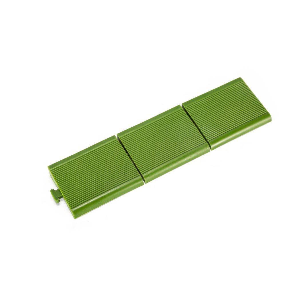 Courtyard 12" x 3" Plastic Interlocking Deck Tile Kit in Green