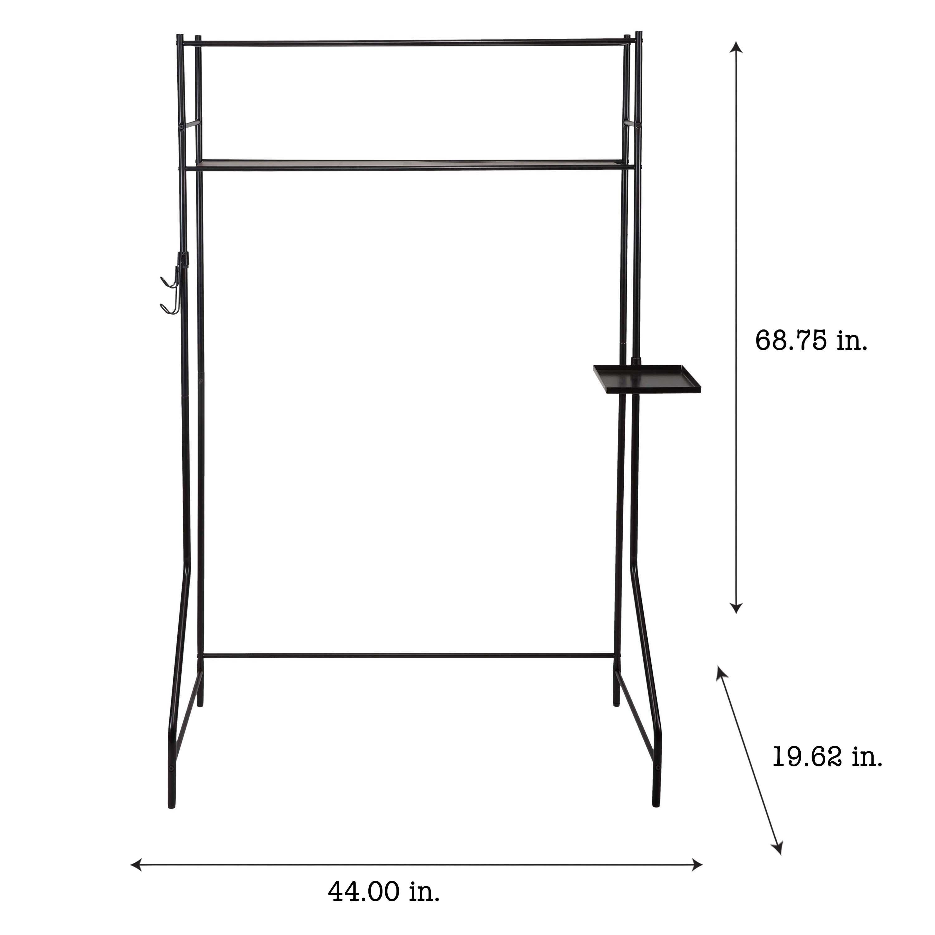 Organize It All Over The Bed/Desk Steel Etagere Spacesaver Black Kennedy International: Decorative Storage, 2 Open Shelves