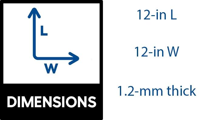 Sterling 0.05'' Thick 12'' W x 12'' L