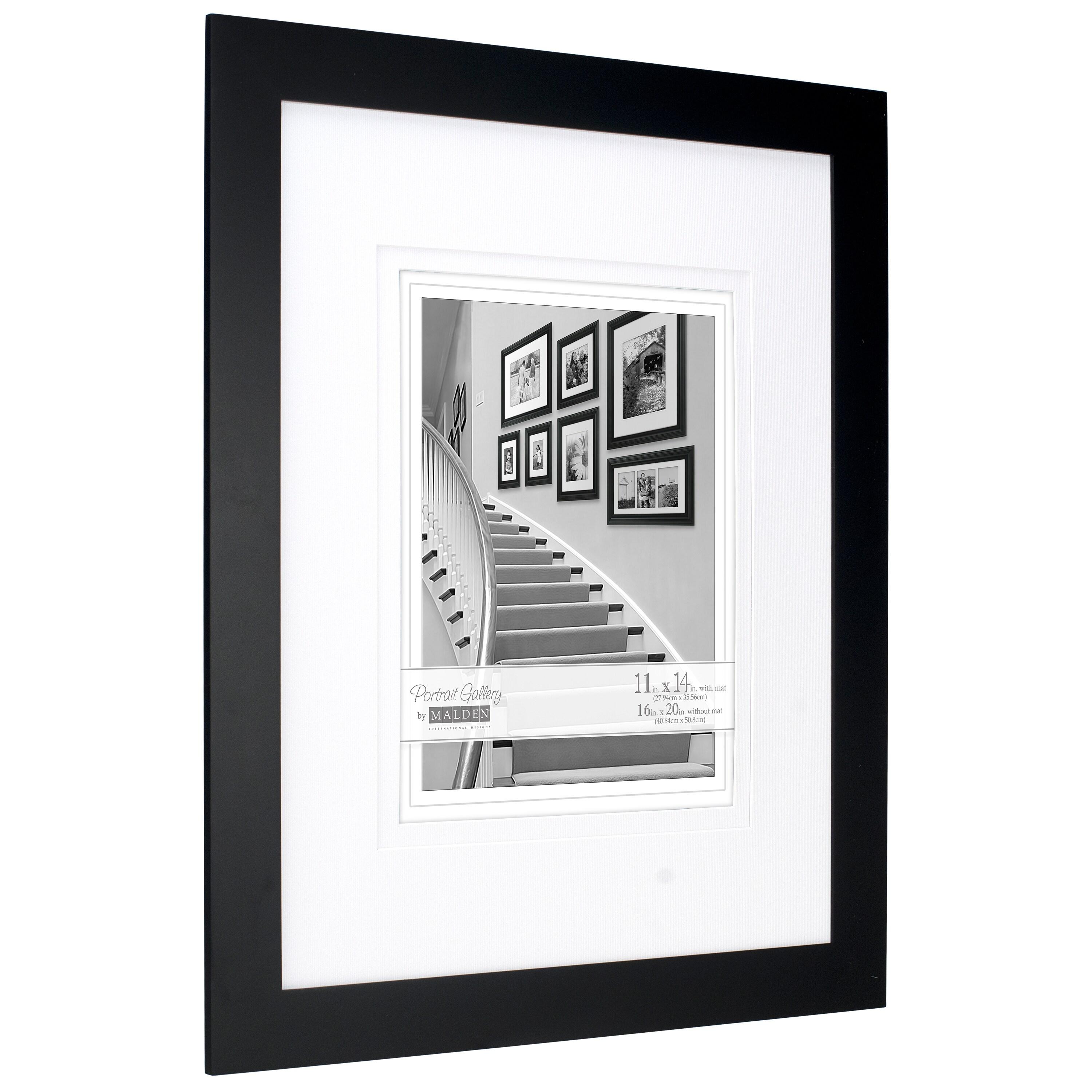 Black Wood 16x20 Picture Frame with White Mat