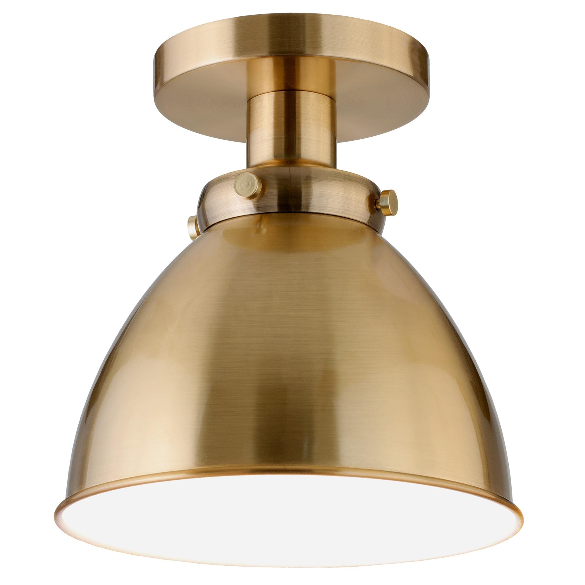 Henn&Hart 8" Gold Semi Flush Mount