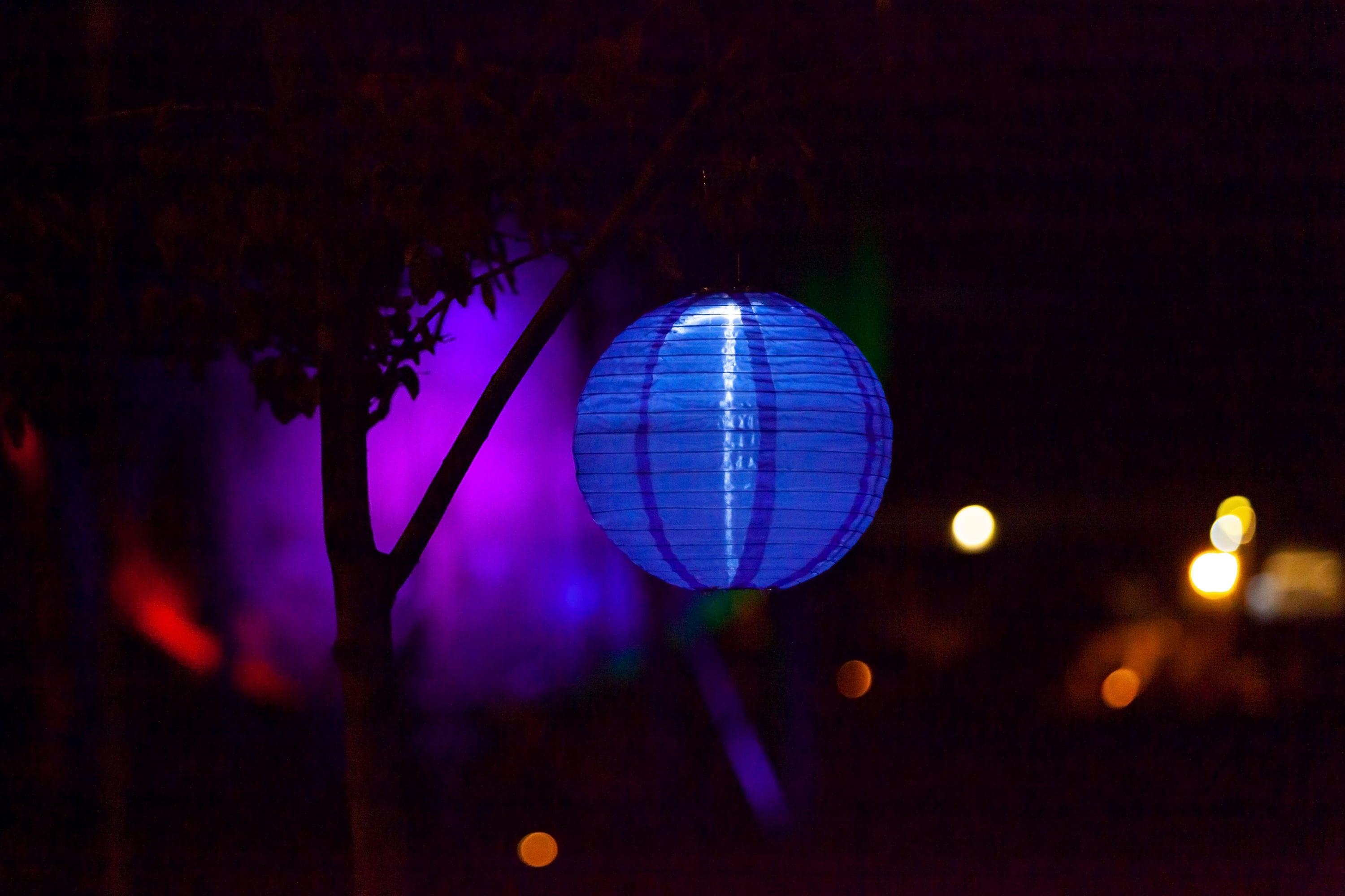 Allsop Home & Garden  Soji Globe Festival Solar Lantern, Cerulean Blue