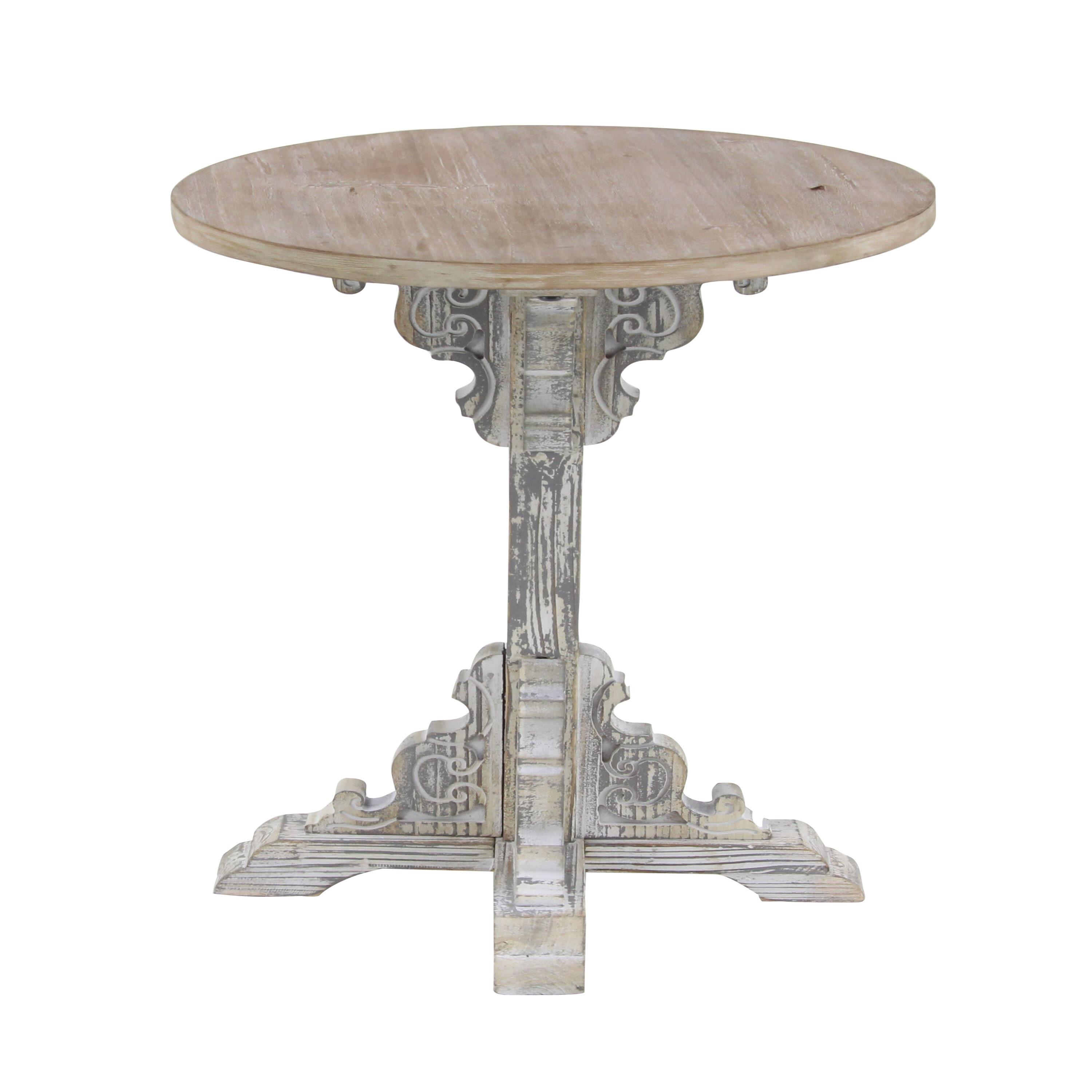 Traditional Round Wood Accent Table White - Olivia & May