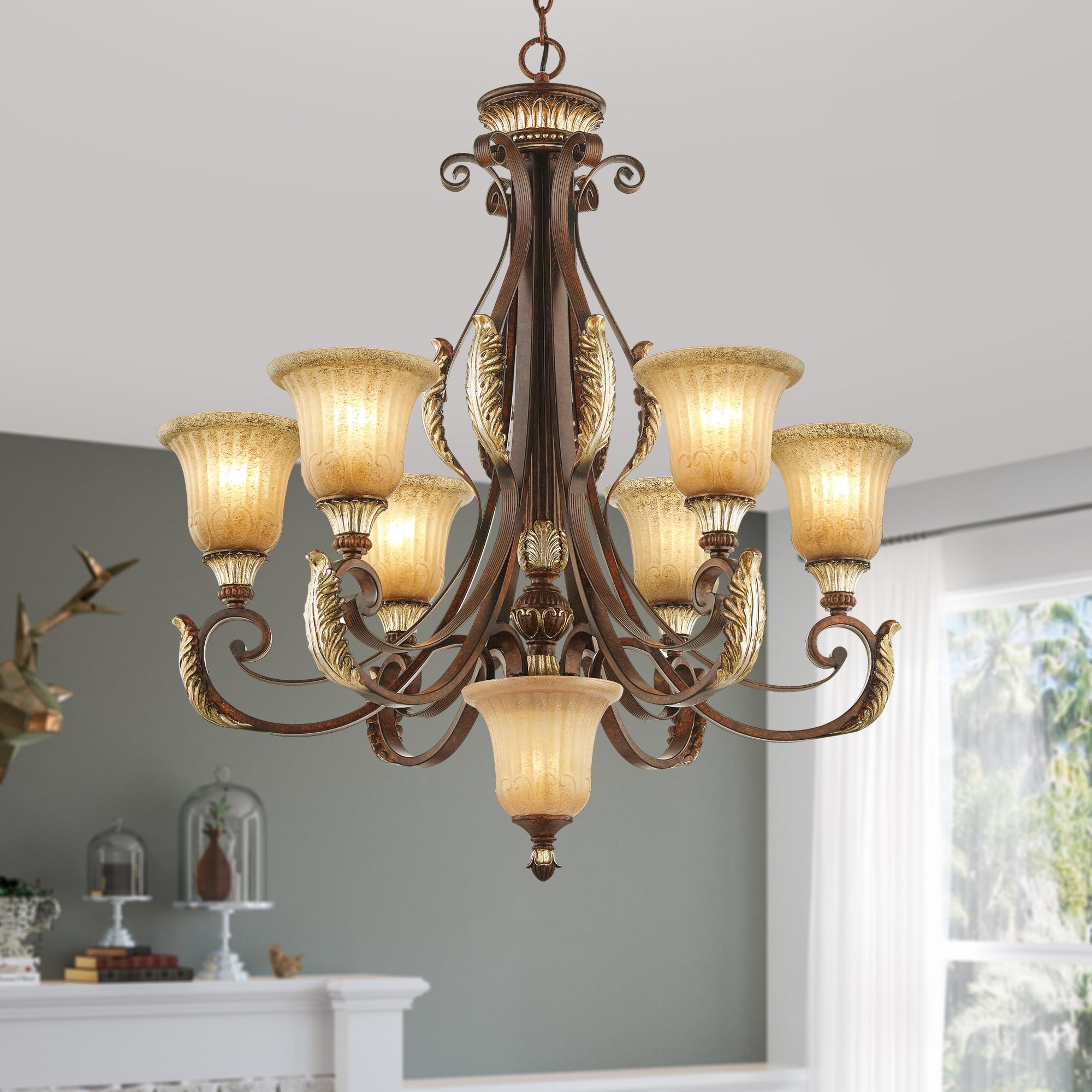 Livex Lighting Villa Verona 6 - Light Chandelier in  Verona Bronze/Aged Gold Leaf