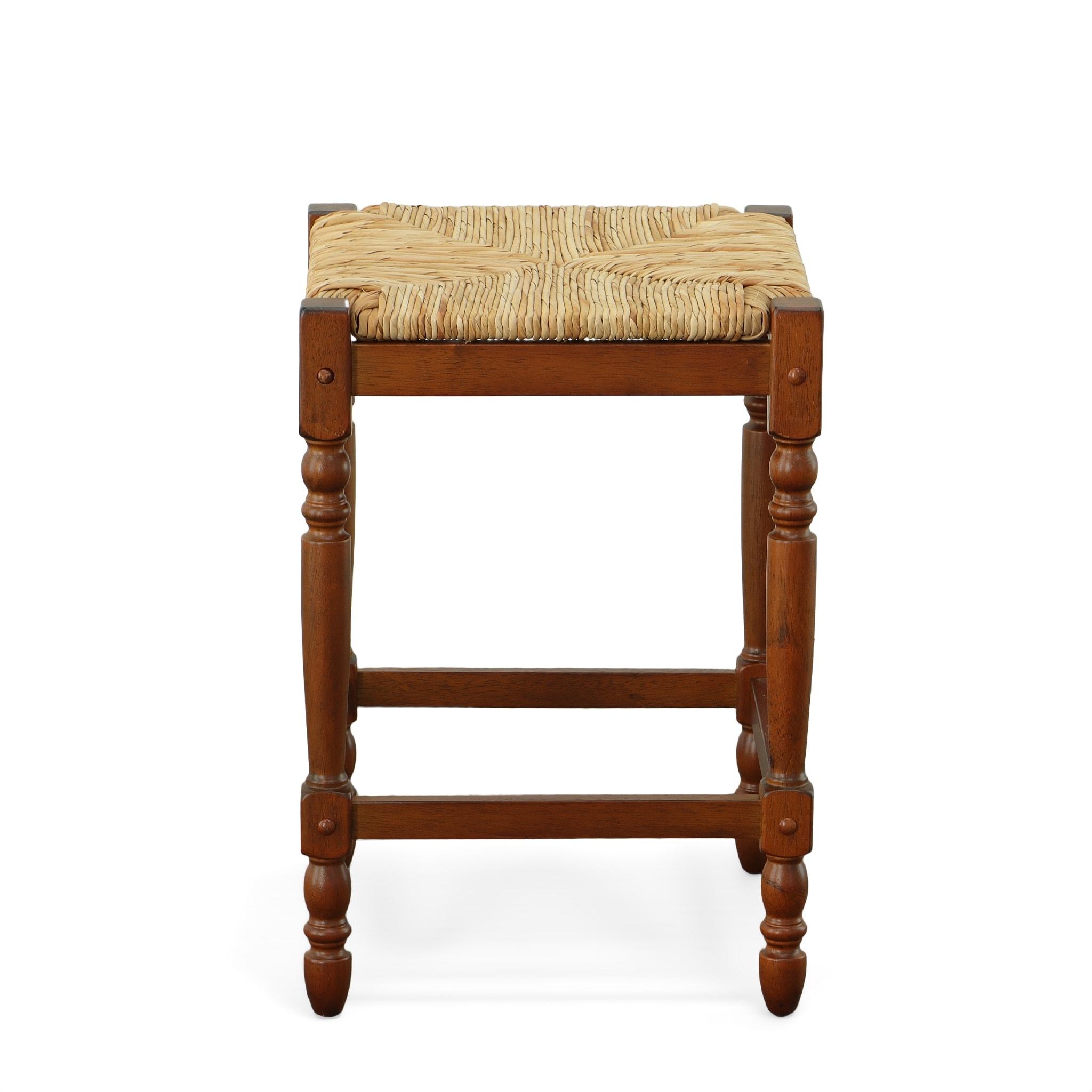 Carolina Living 24" Turner Counter Height Barstool Chestnut: Rubberwood Frame, Square Seat
