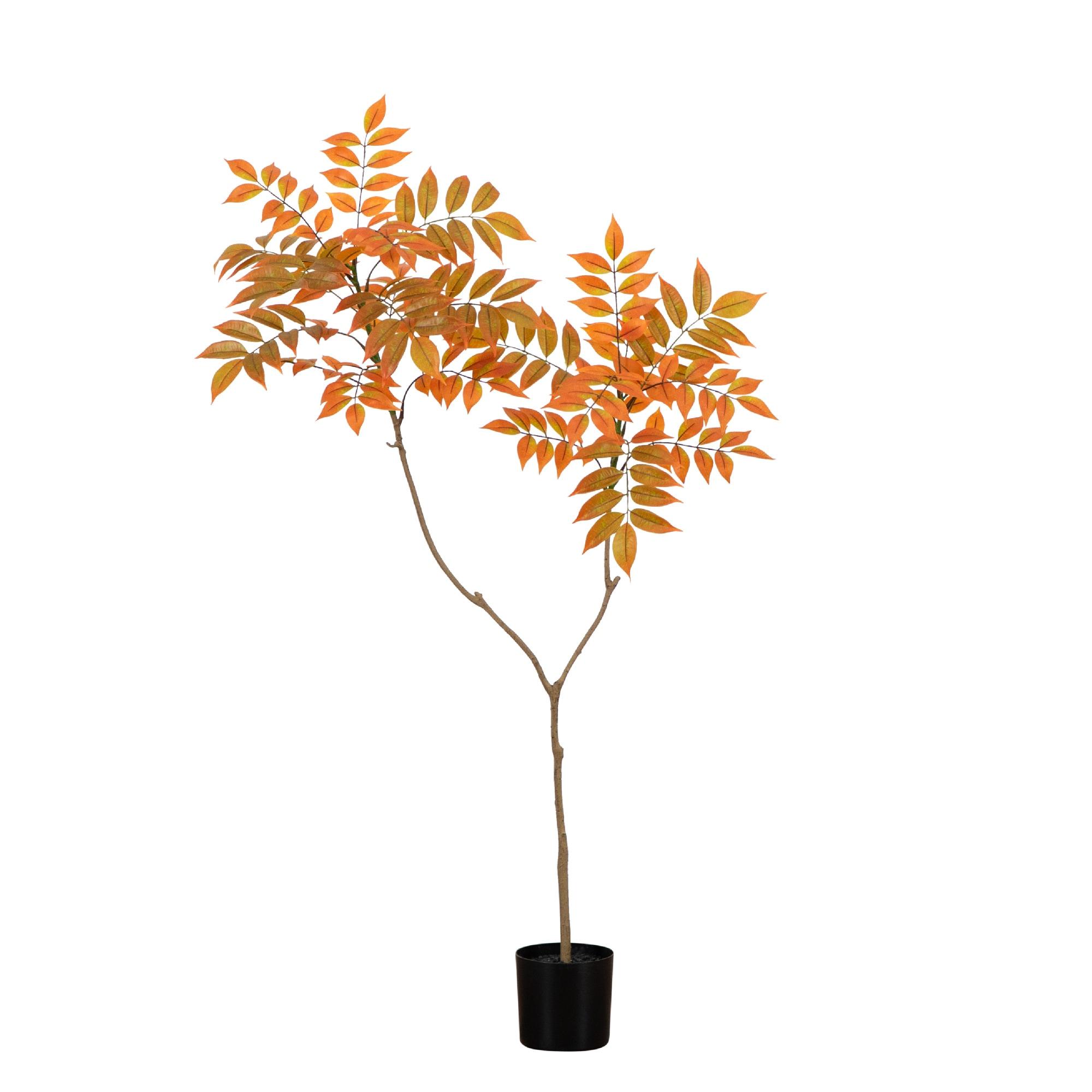 48" Orange Plastic Potted Fall Harvest Tree