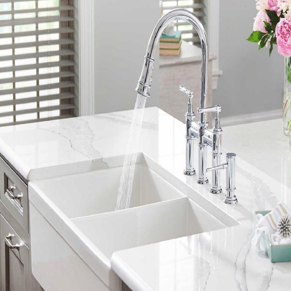 Elkay LKEC2037CR Explore Pull Down Bridge Faucet