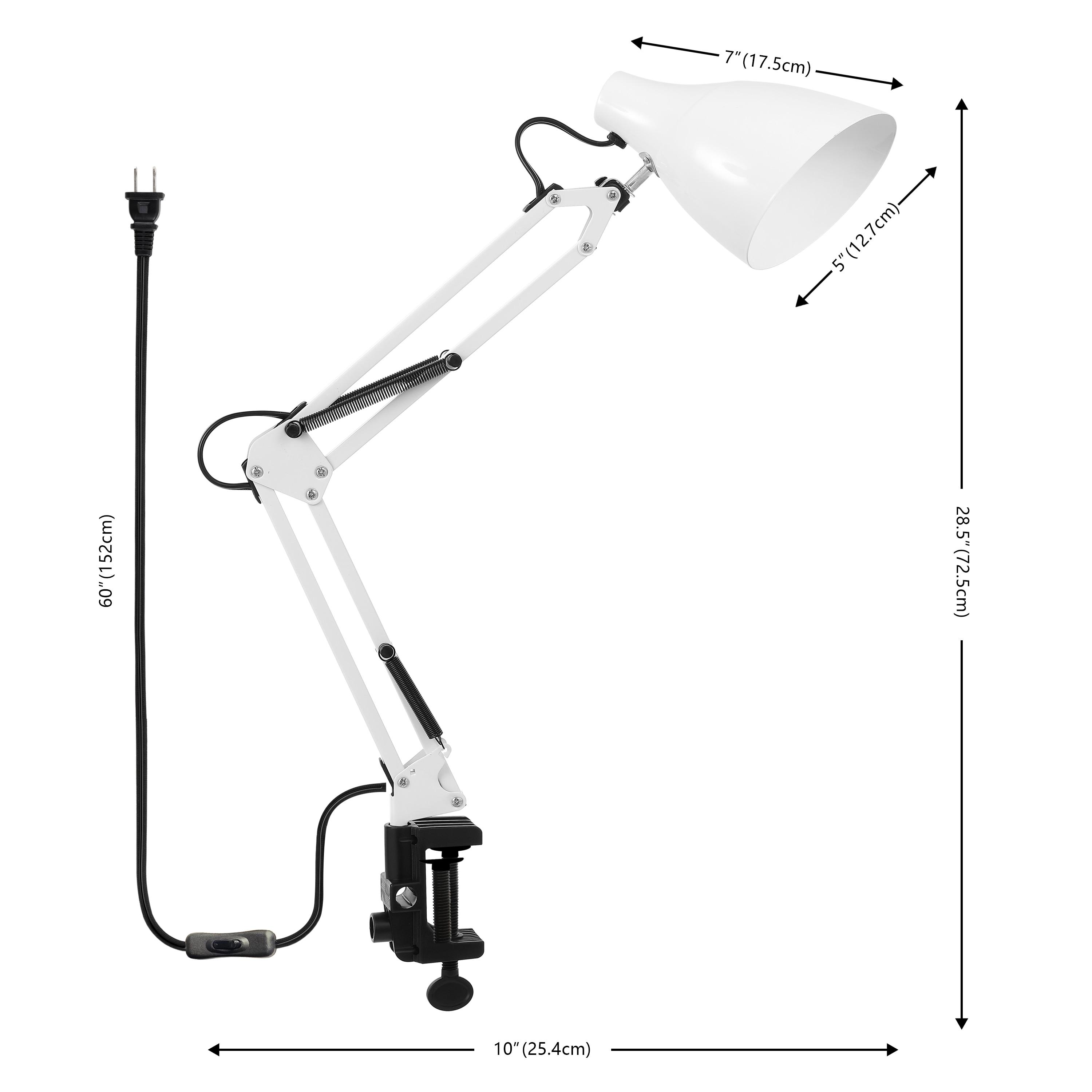 Odile 28.5" Classic Industrial Adjustable Articulated Clamp-On LED Task Lamp, White