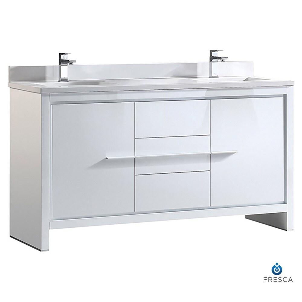 Allier 60" Freestanding Double Sink Bathroom Vanity Base Only (Top and Sink Not Included)