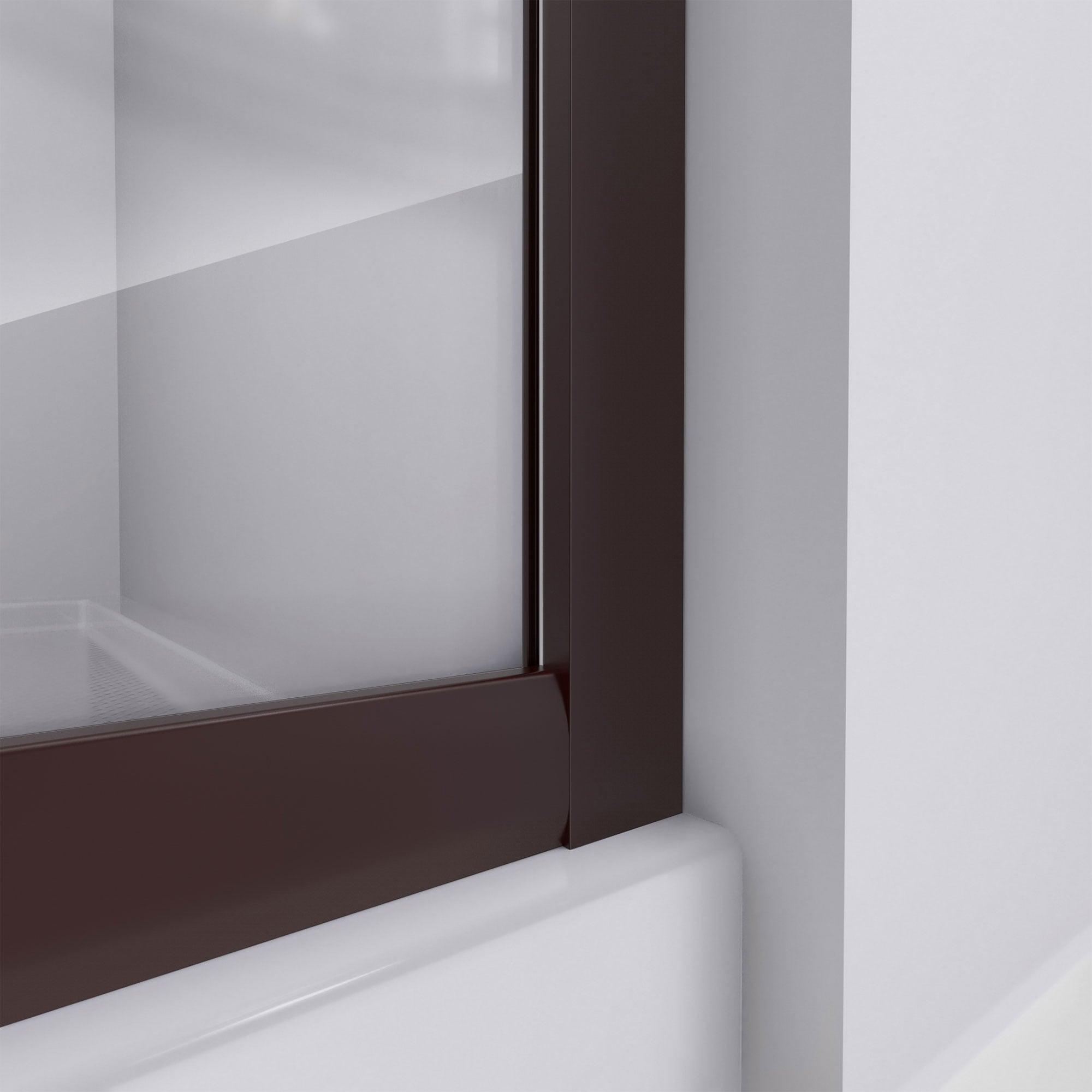 Prime 33" W x 33" D x 74.75" H Semi-Frameless Sliding Shower Enclosure with Base Included
