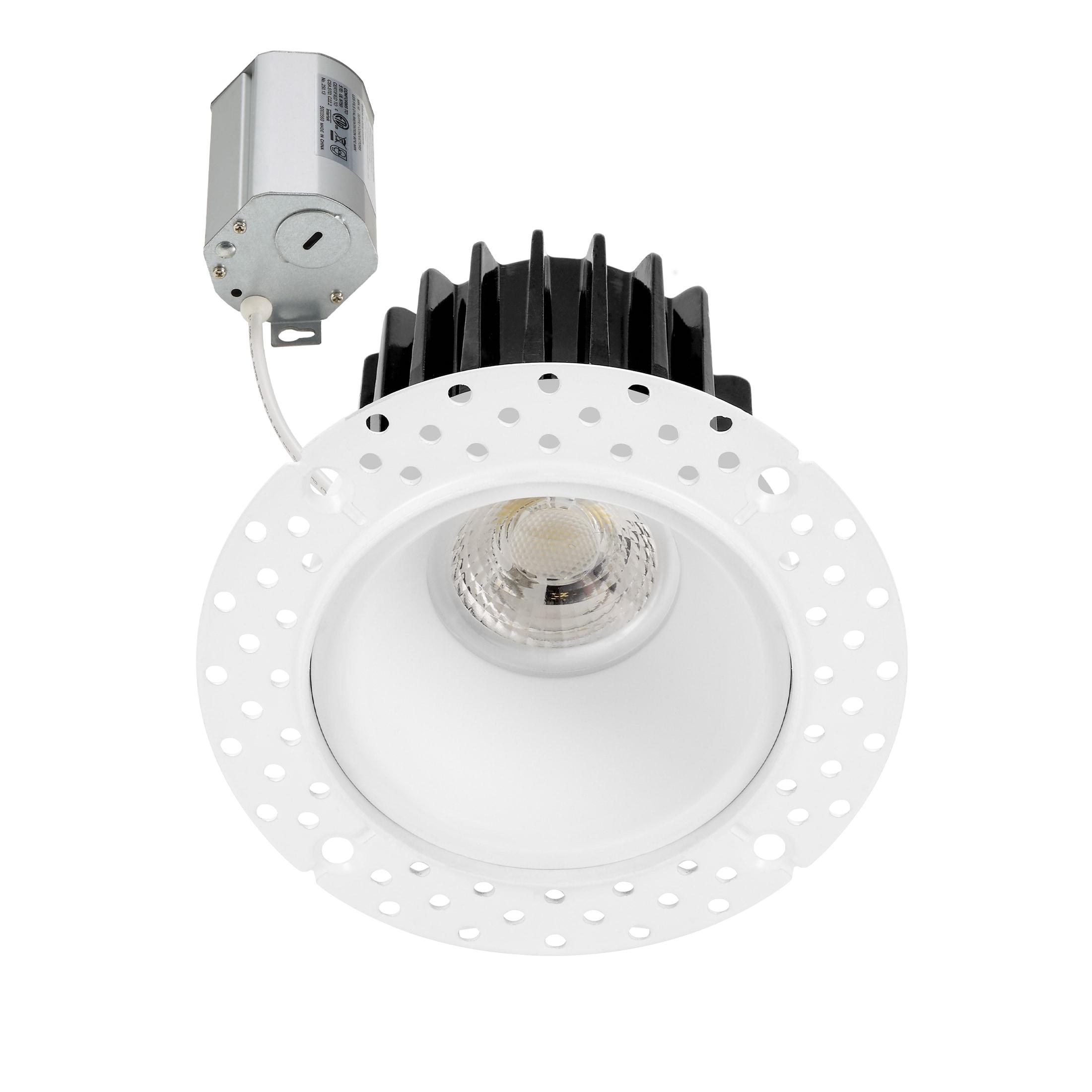 Maxxima 2 in. Trimless Ultra-Thin Recessed Anti-Glare LED Downlight Canless IC Rated 600 Lumens 5 Color Temperature Selectable 2700K/3000K/3500K/4000K/5000K Dimmable 90 CRI 5 CCT Slim J-Box Included