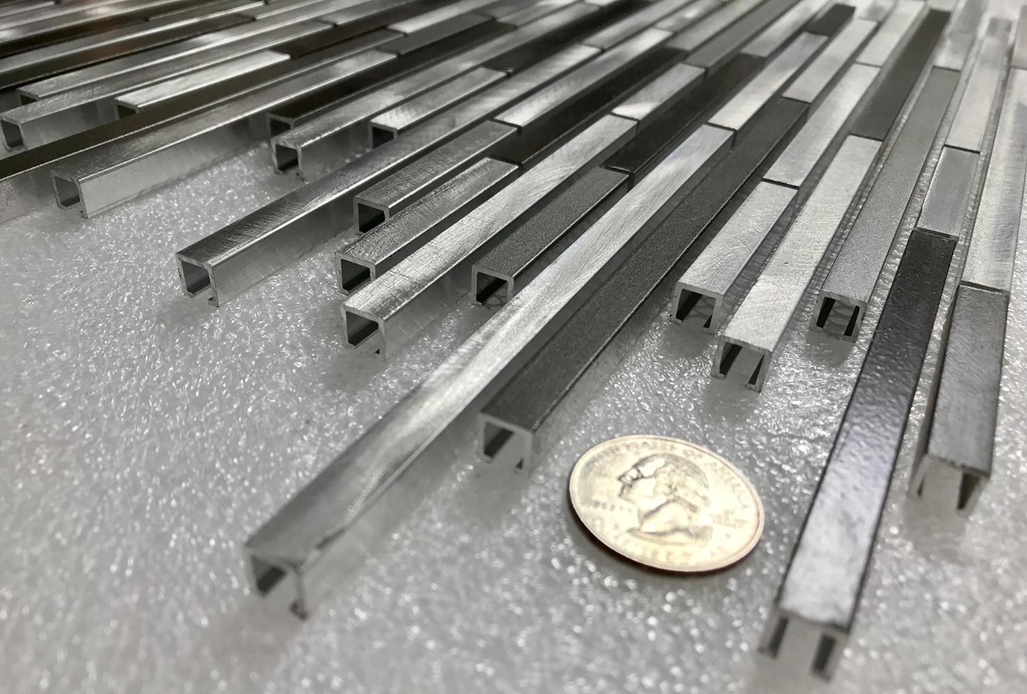 Abolos City Lights 12 in. x 12 in. Aluminum Metal Straight Edge Thin Linear Decorative Kitchen & Bathroom Wall Tile