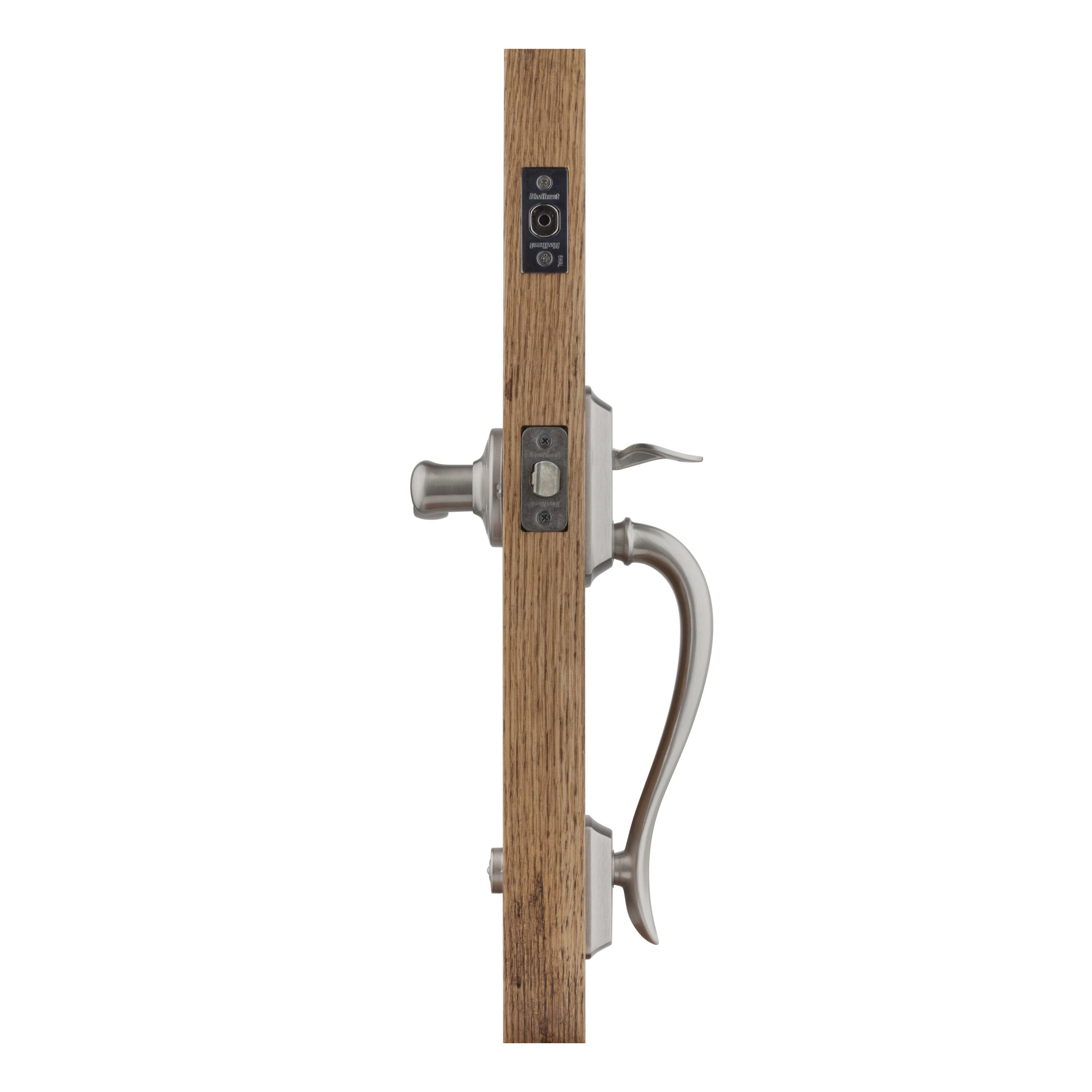 Avalon Satin Nickel Entry Door Handleset with Tustin Lever