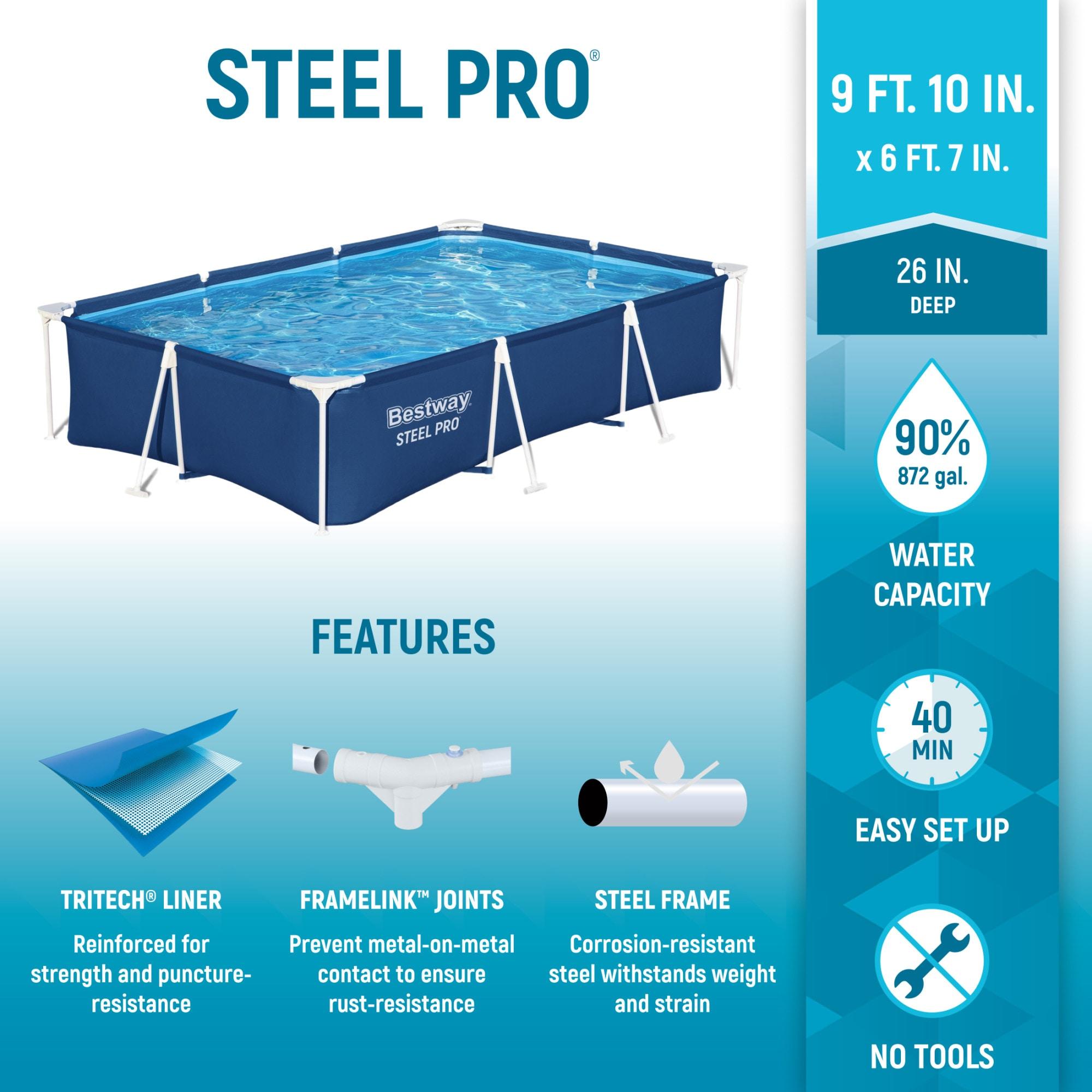 Bestway Bestway Steel Pro Rectangular Above Ground Swimming Pool Set