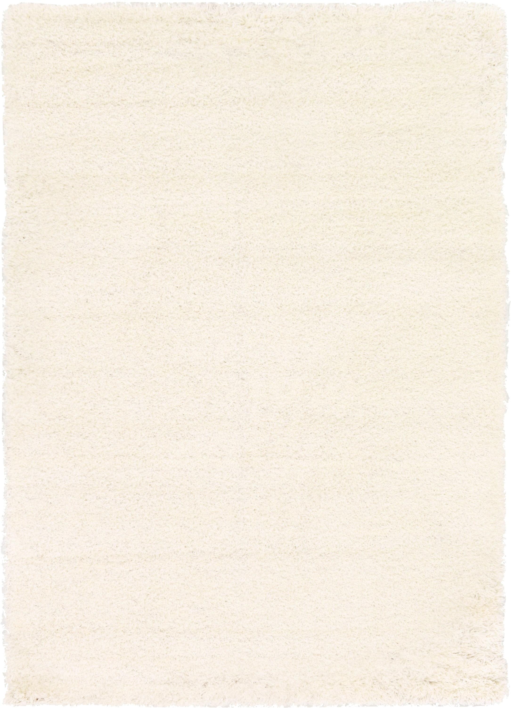 Solid Shag Snow White 7 ft. x 10 ft. Area Rug