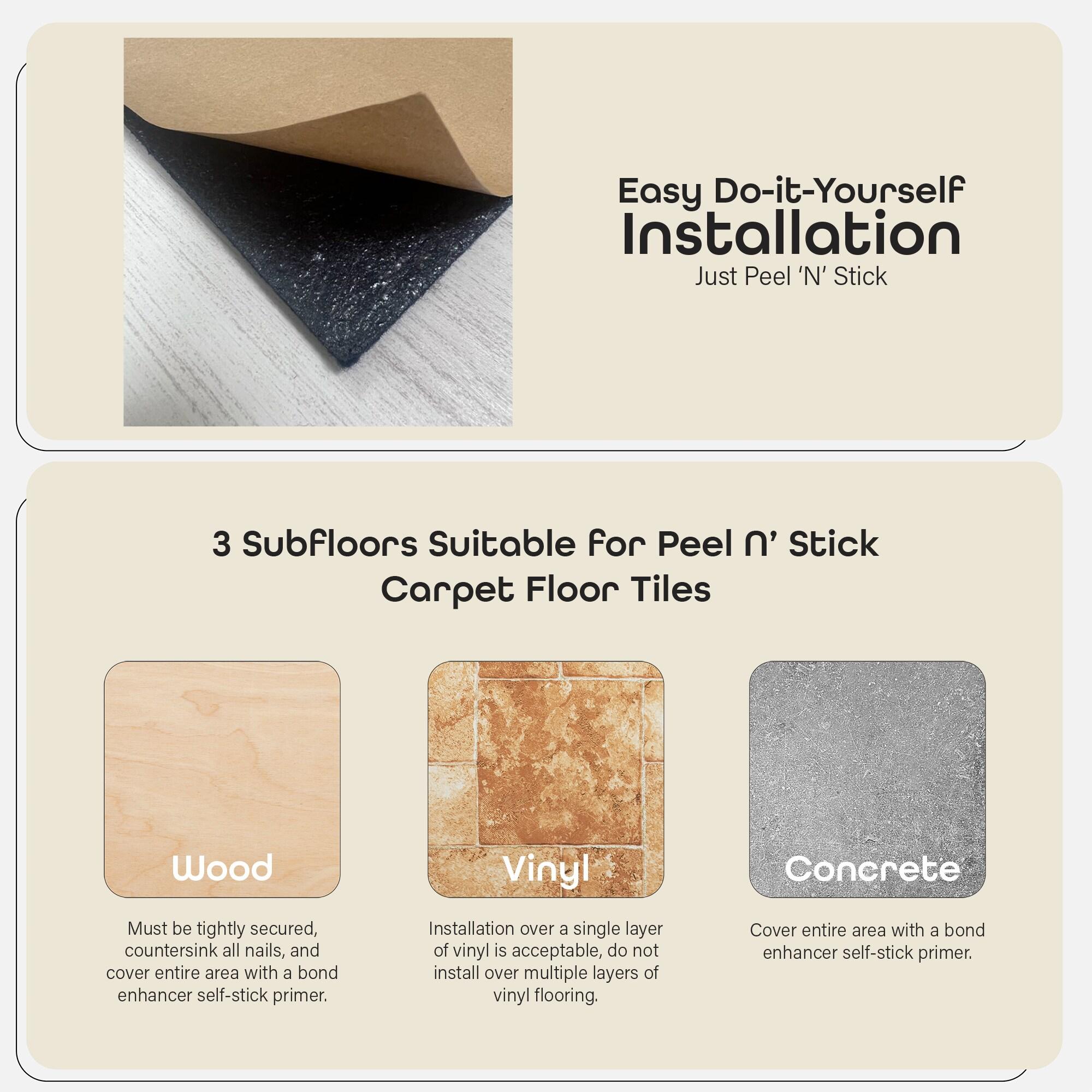 Achim Importing Co Nexus 12'' W x 12'' L Level Loop Adhesive, Peel & Stick Polyester Carpet Tile