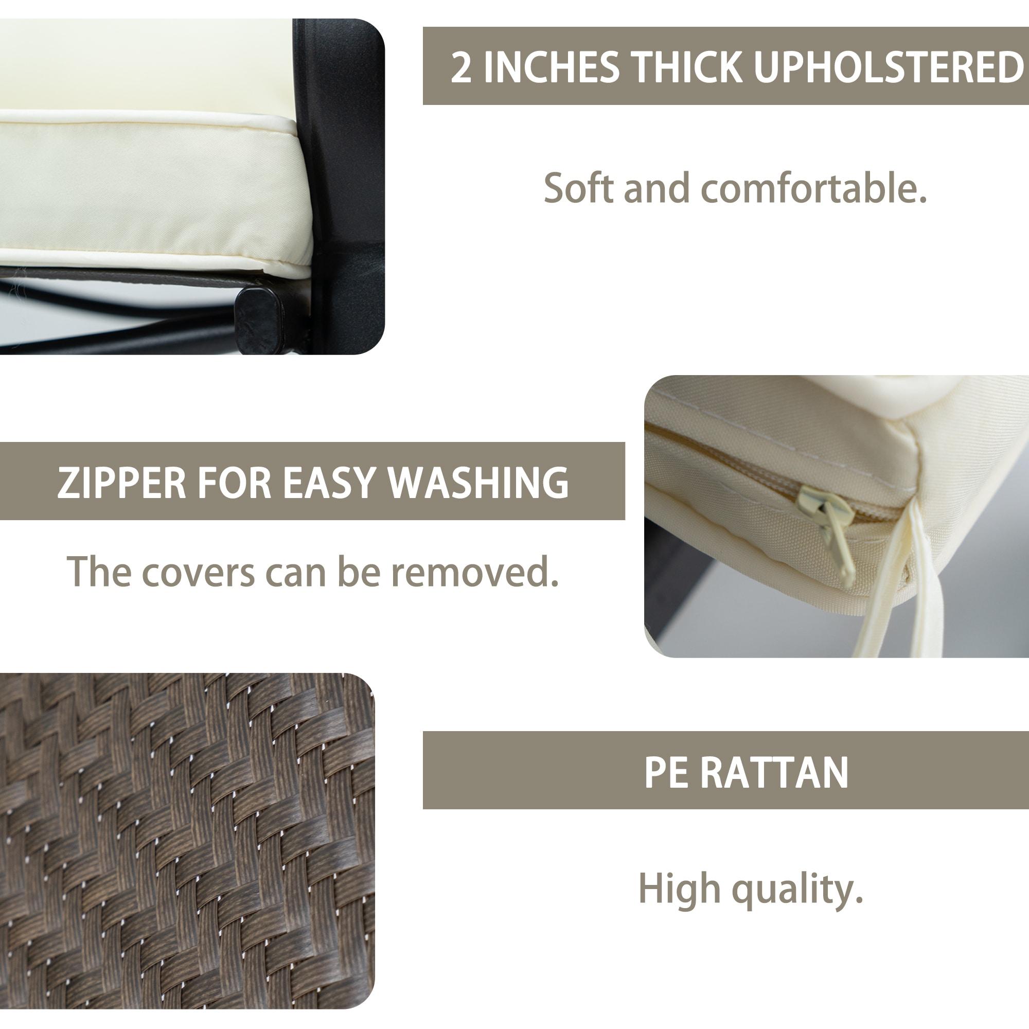 Mercury Row® Preciado 3 Piece Outdoor Patio Set With Cushions-Rocking Chair for Balcony, Lawn and Porch