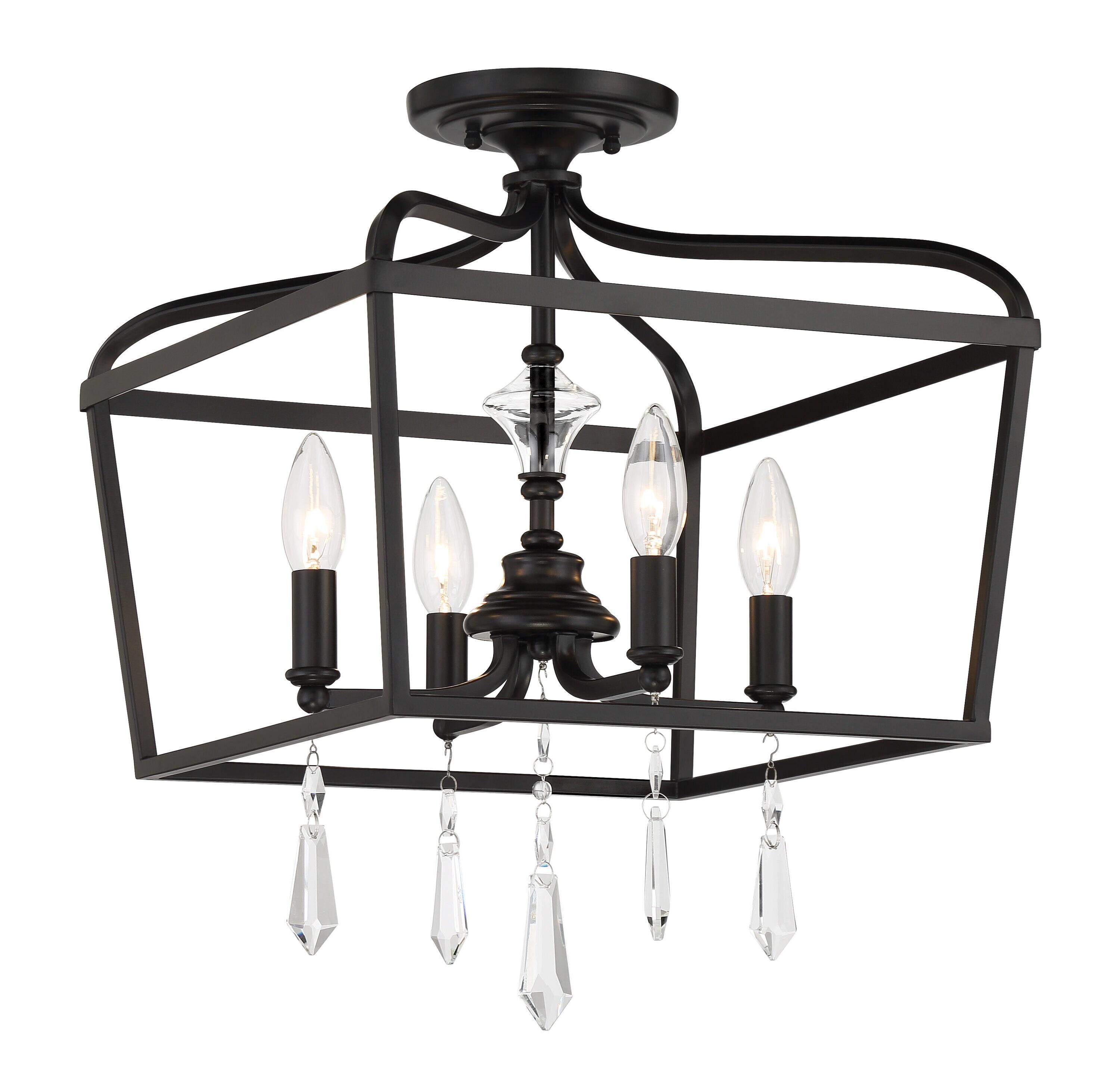 4 - Light Dimmable Lantern Geometric Chandelier
