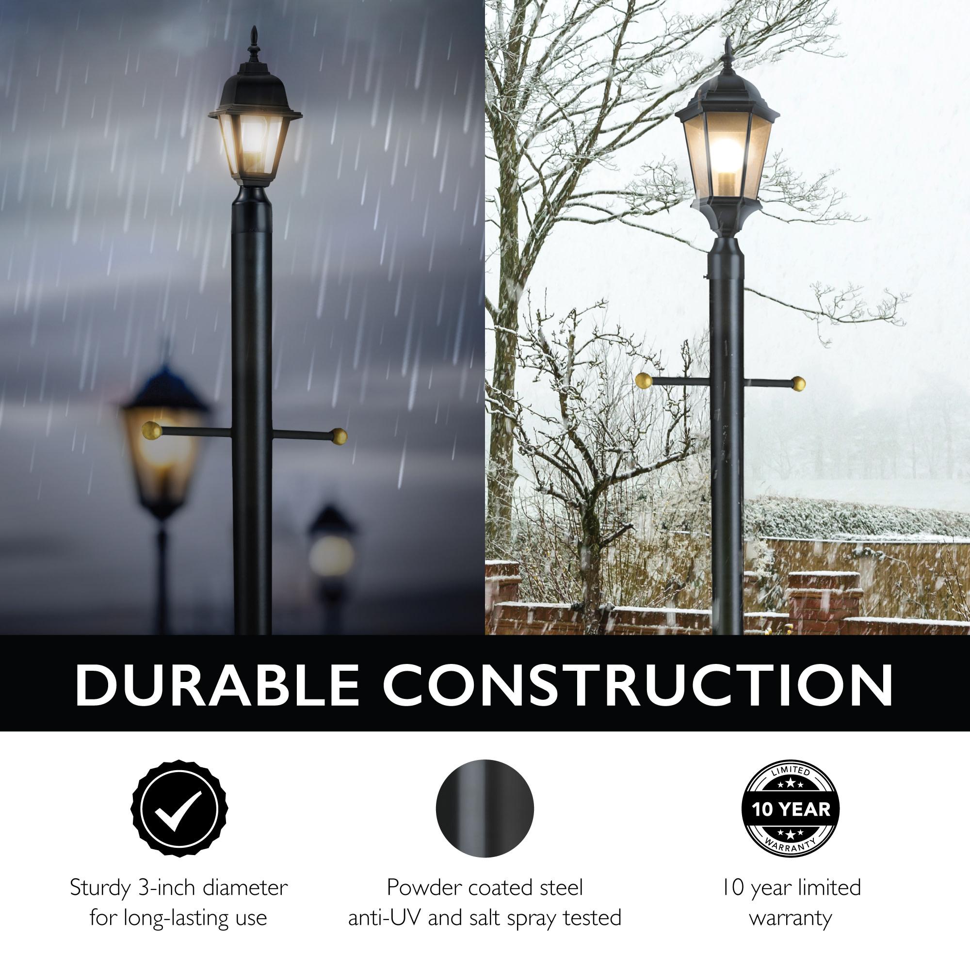 Design House Black Lamp Post with Cross Arm