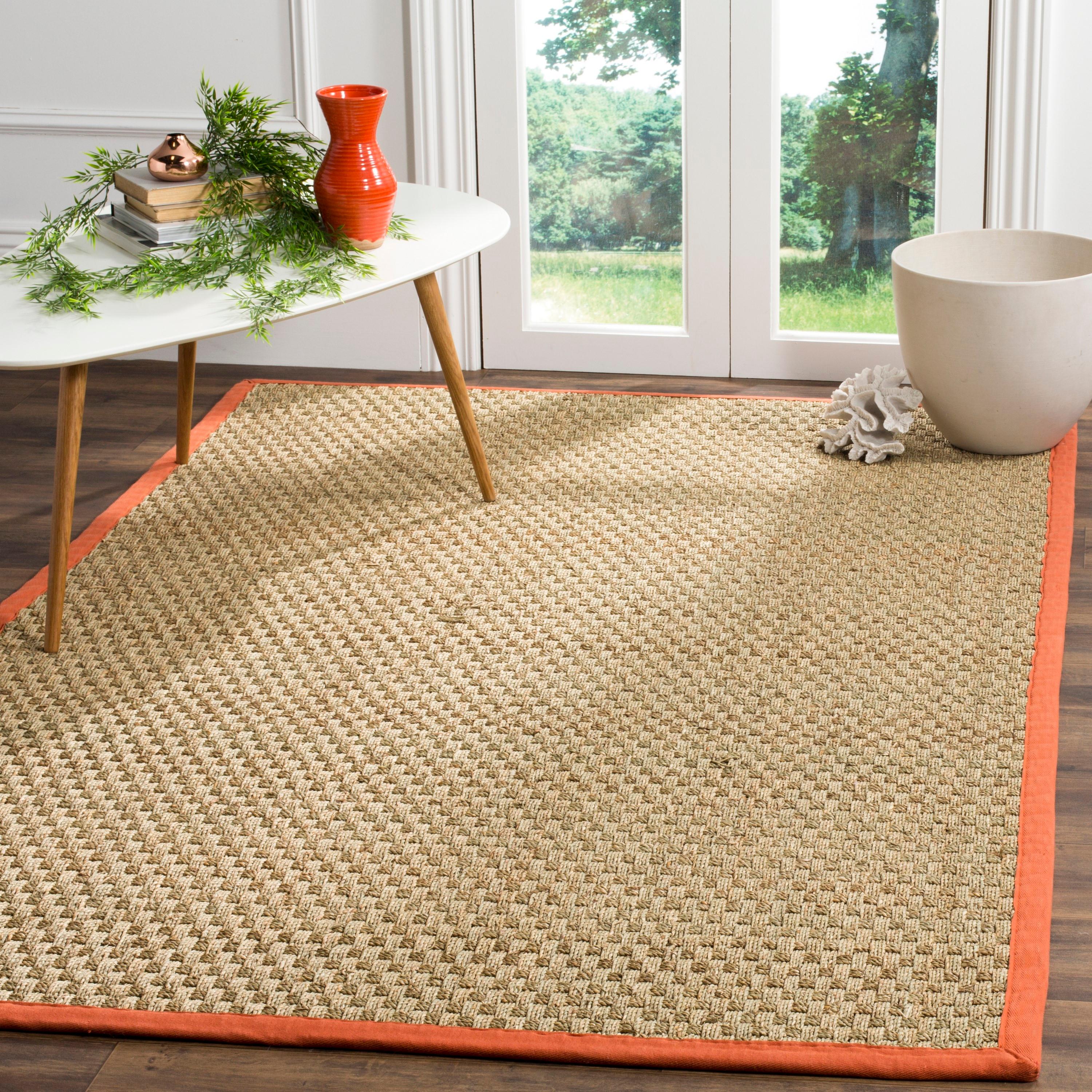 Natural Fiber NF114 Power Loomed Indoor Accent Rug - Natural/Rust - 2'x3' - Safavieh.