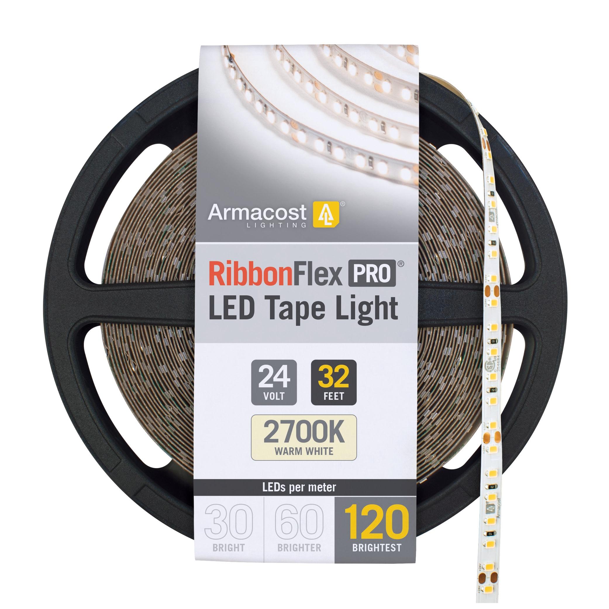Armacost Lighting RibbonFlex Pro, 24V, 2700K, 120LEDs/M, IP20, 10M Under Cabinet Strip Light 136250
