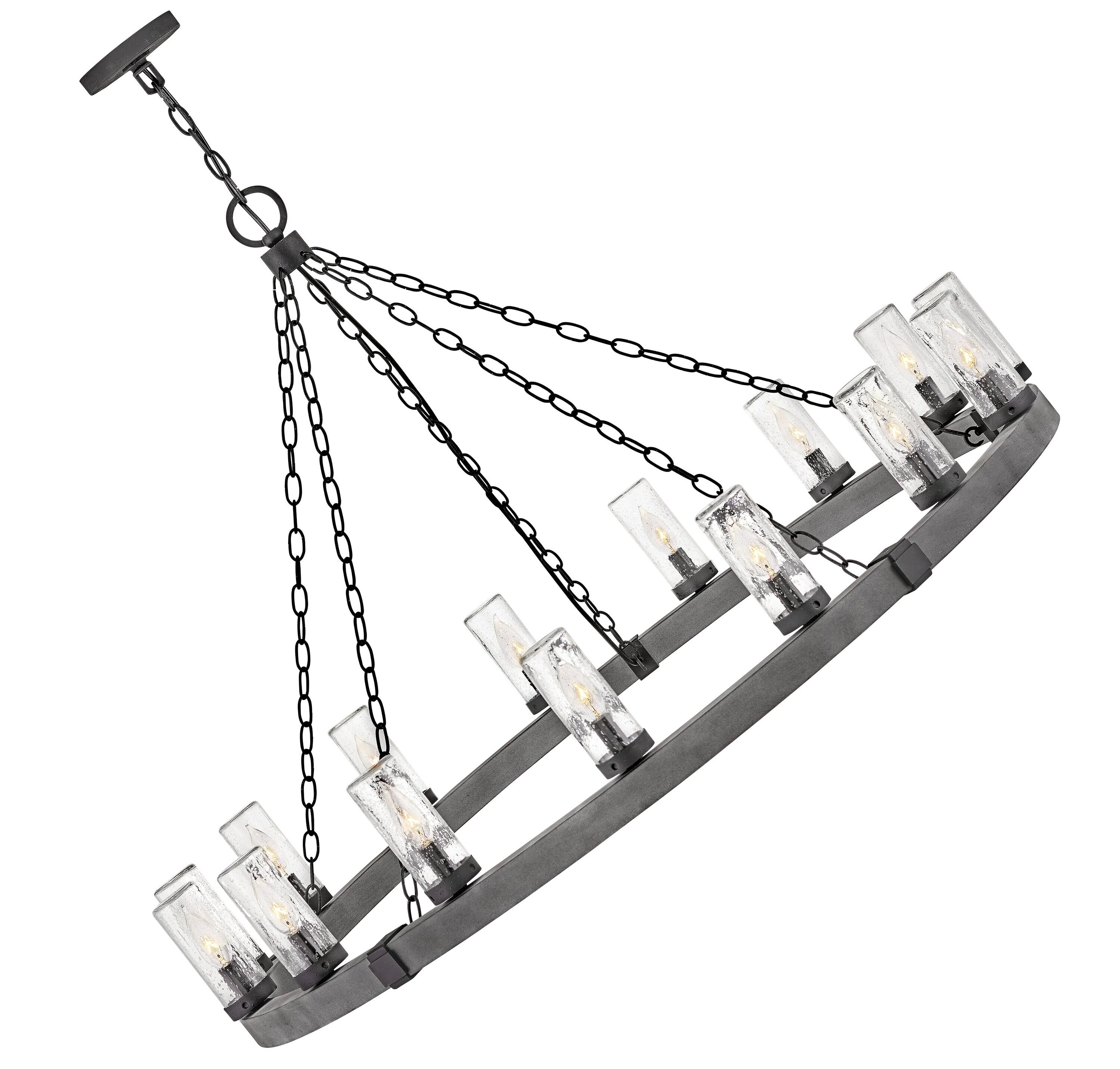 Sawyer 15-Light Single Tier Outdoor Rustic Chandelier