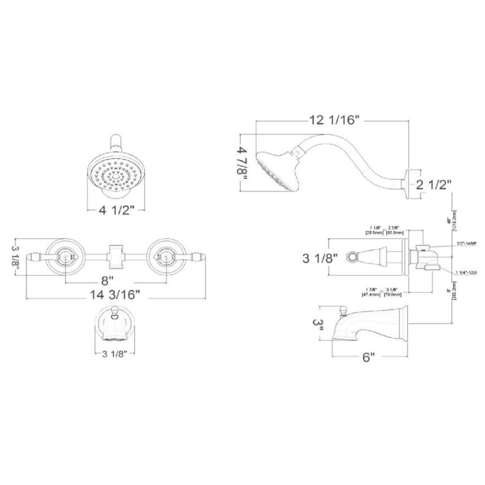 Oakmont Faucet Tub & Shower with Valve