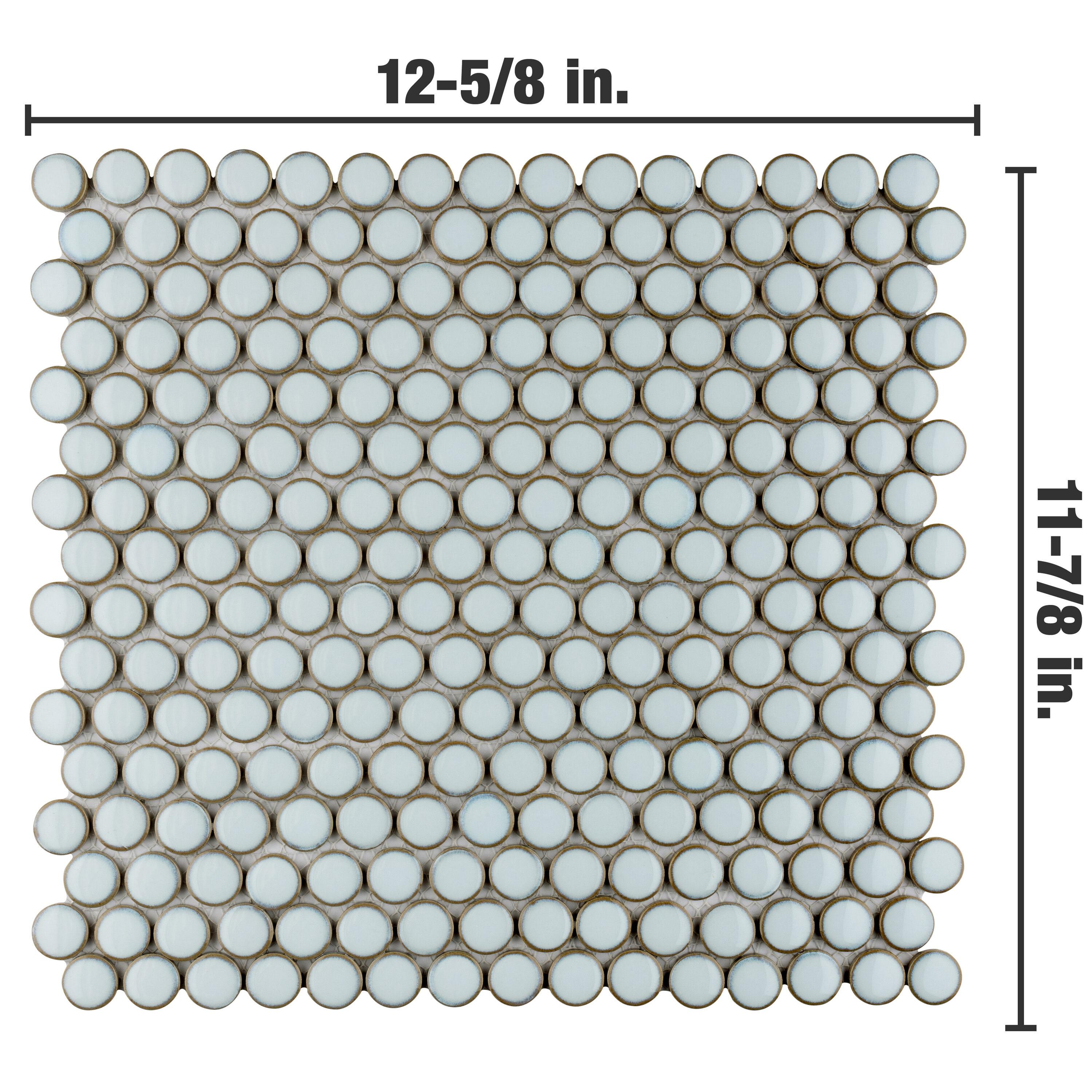 Merola Tile Hudson Penny Round 11-7/8 " x 12-5/8 " Porcelain Mosaic Floor & Wall Tile