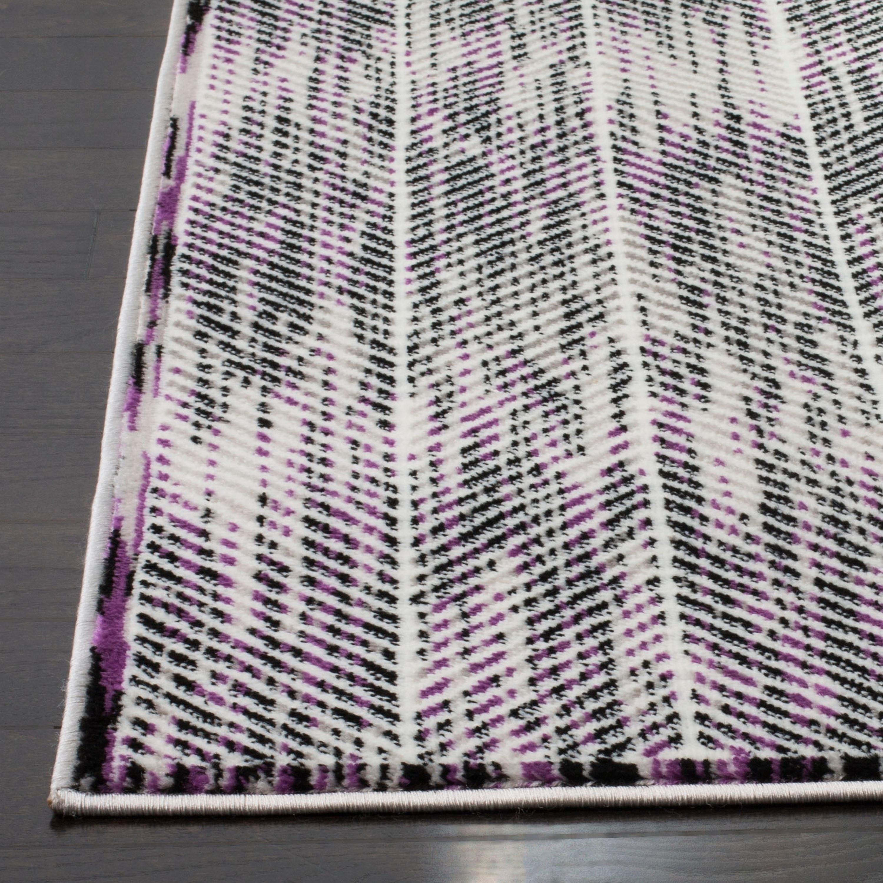 Skyler SKY194 Power Loomed Indoor Area Rug - Grey/Purple - 6'7"x6'7" - Safavieh