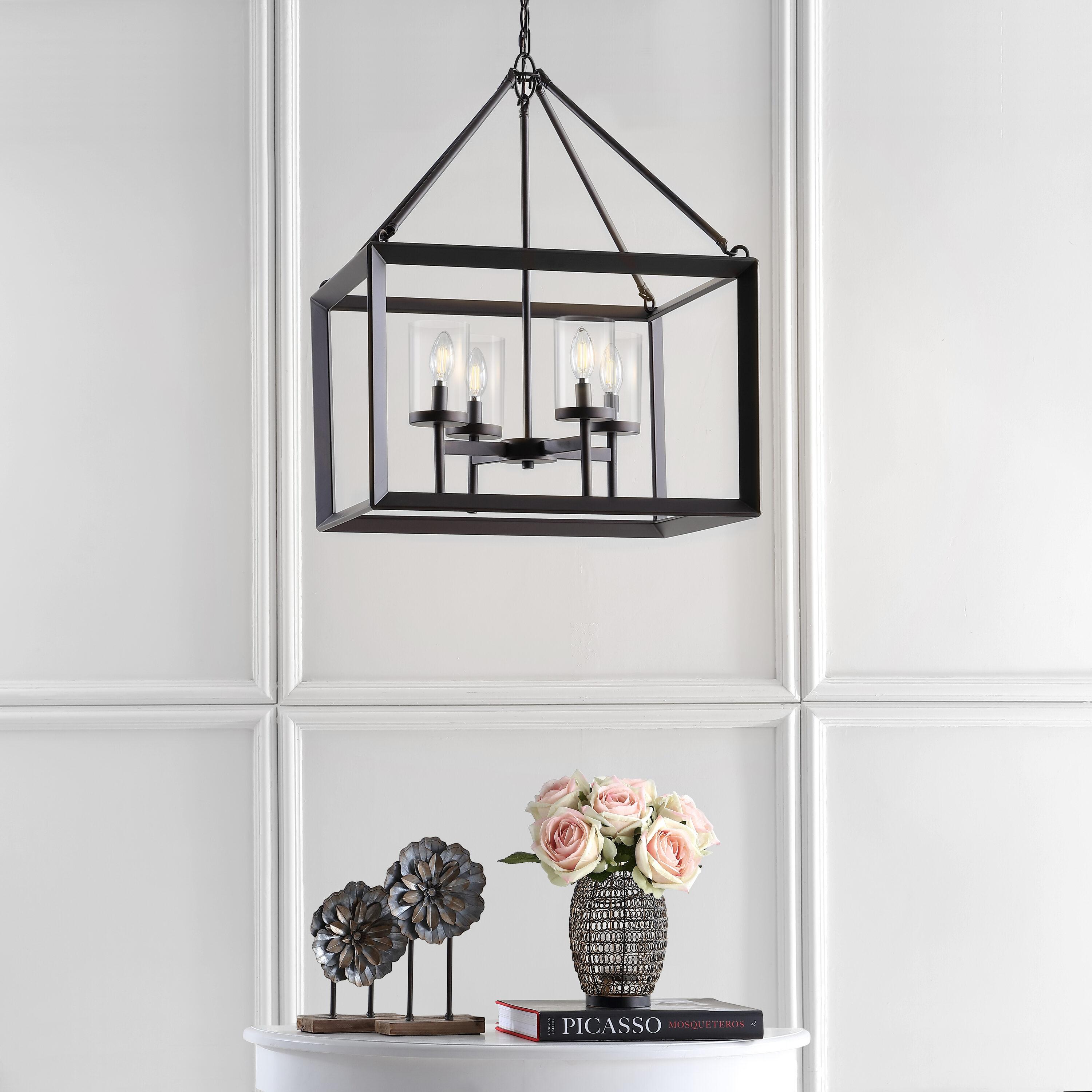Anna 21" 4-light Metal/Glass LED Pendant, Oil Rubbed Bronze
